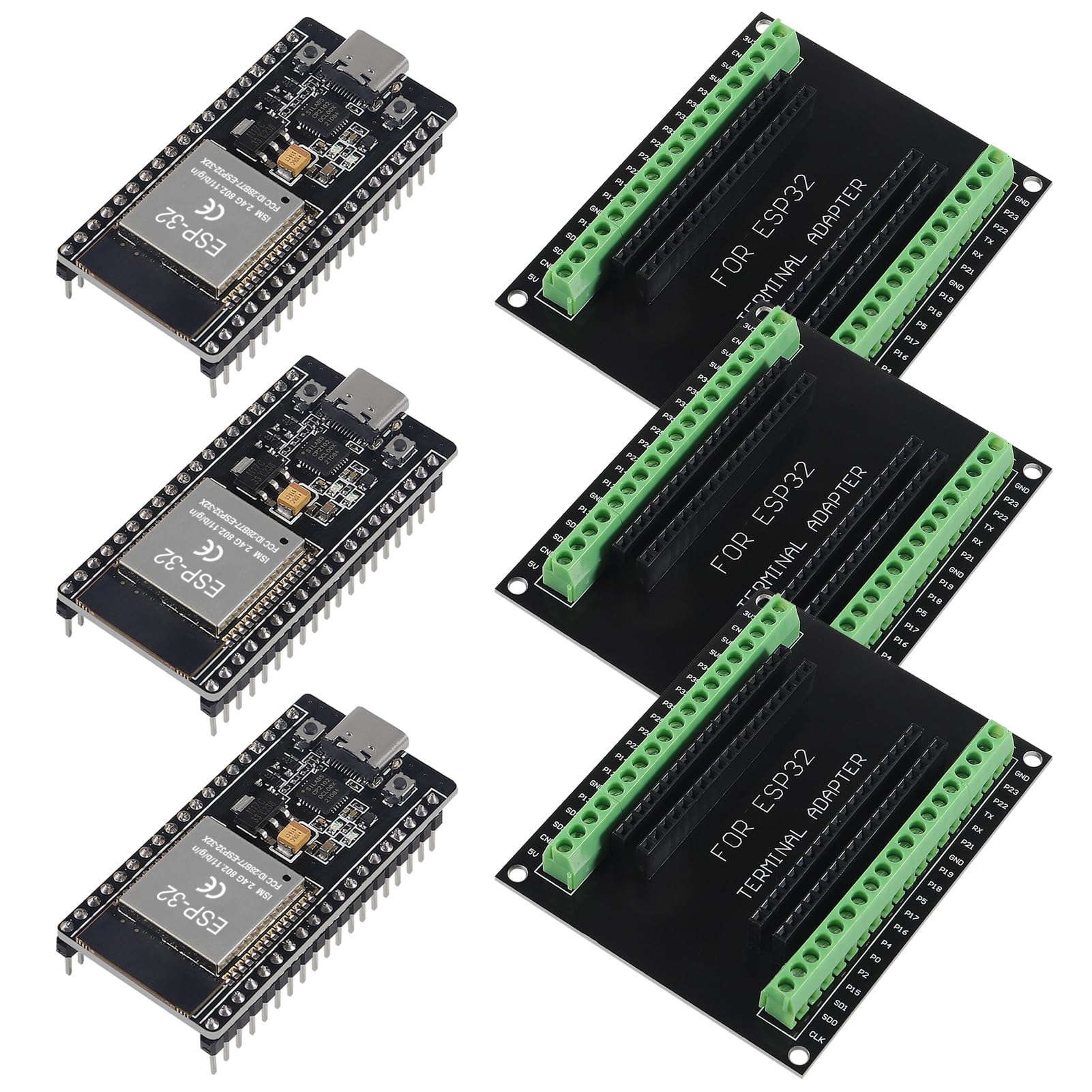 Amazon.com: 3 Set ESP32 Development Board Type C 38Pin Narrow