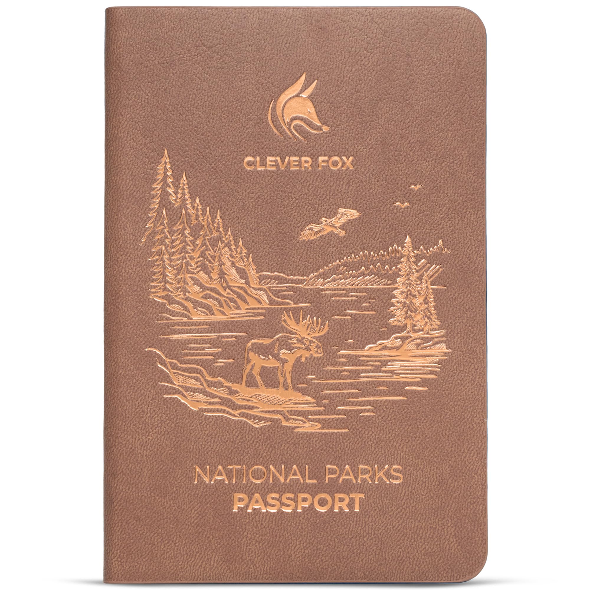Clever Fox Clever Fox National Parks Passport Book – Illustrated U.S. & Canada National Park Tracker Journal & Stamp Book for Visit Notes, Memories & Photos – Gift for Hikers & Campers, 3.7”x5.6” (Dark Terracotta)