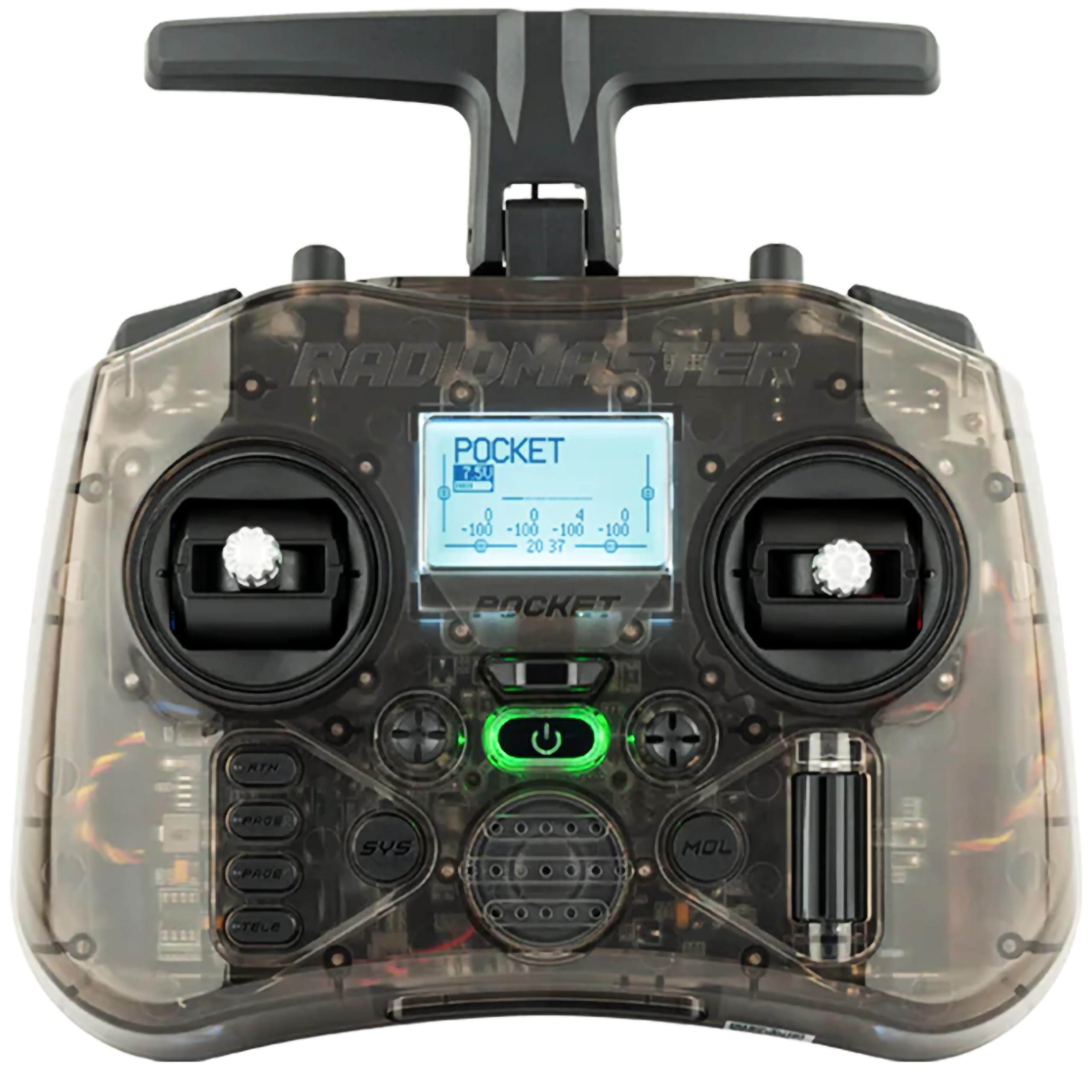 Radiomaster Pocket ELRS Controller Hall-Gimbal Fernsteuerung EdgeTX und LEDs für FPV Drohnen RC-Hubschrauber, RC-Autos, Boote EU-LBT (Ohne 18650 Batterien) (Anthrazit)