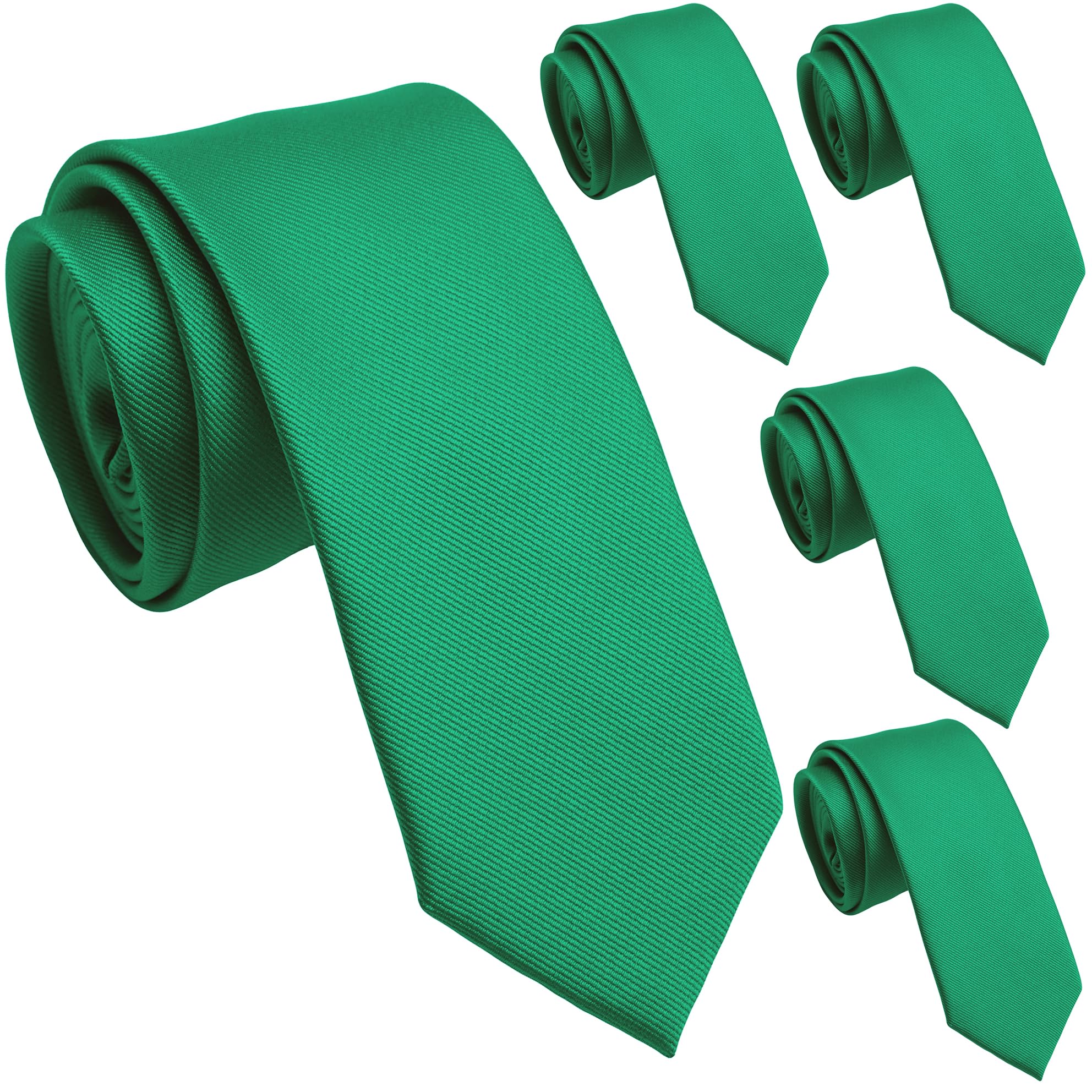 Skinny Ties for Men, 2.5-Inch Slim Neckties, Solid Color Packs