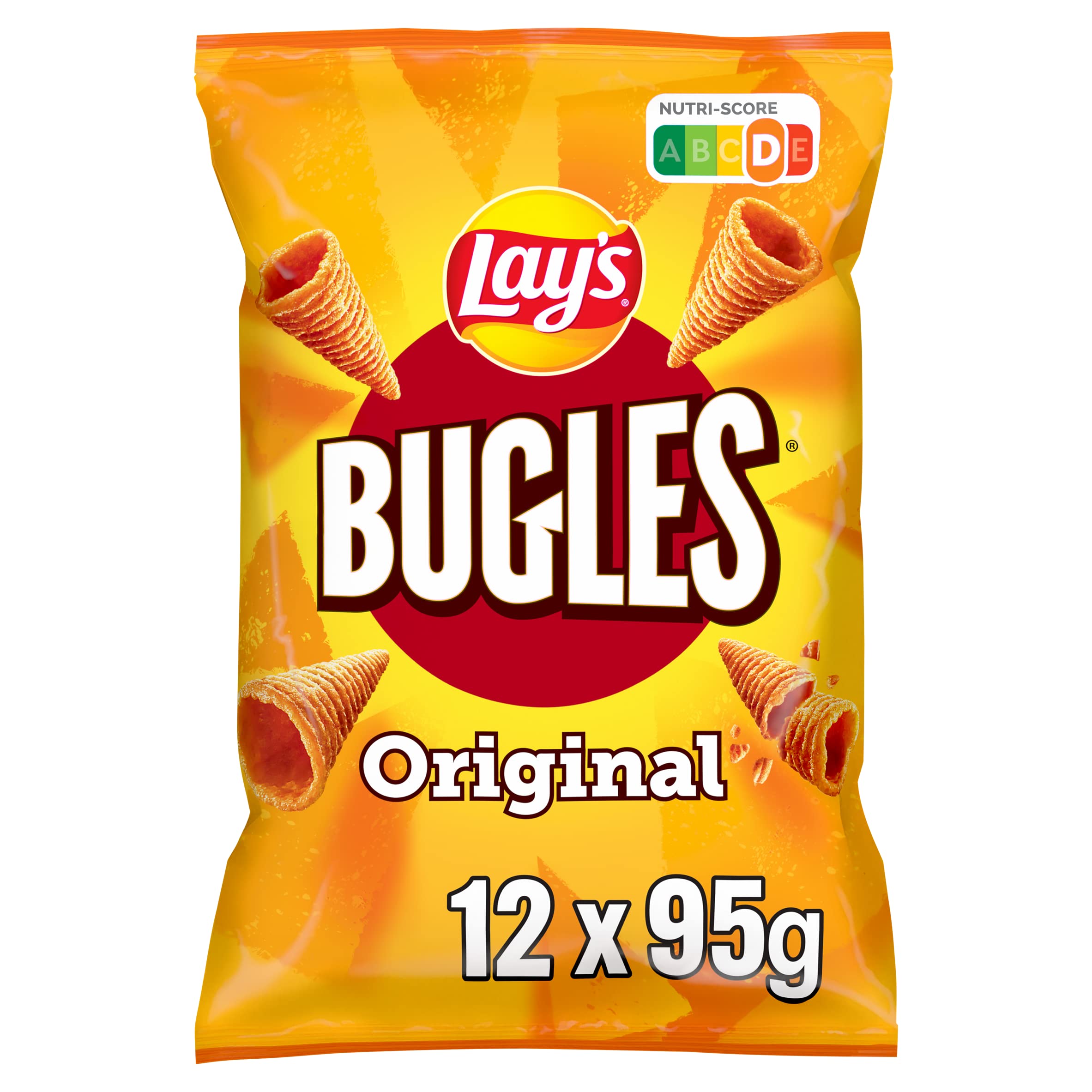 Lay's Bugles Original – Herzhafter Mais-Snack mit dem originalen Bugles Geschmack (12 x 95 g)