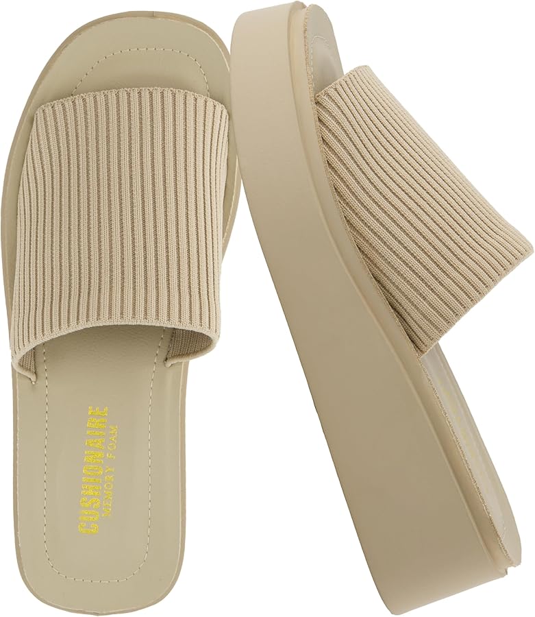 Amazon.com | CUSHIONAIRE Pim Wedge Chunky Platform Womens Sandals