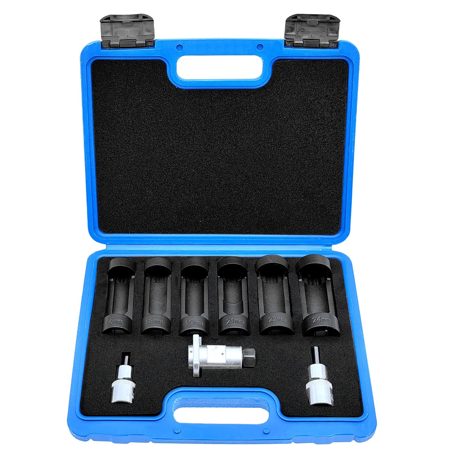 ZKTOOL 9PCS Suspension Strut Nut Socket Set 16mm 18mm 19mm 21mm 22mm 24mm with 12 Point 1/2" Drive, Suspension Strut Spreader Socket, Shock Absorber Removal Tool