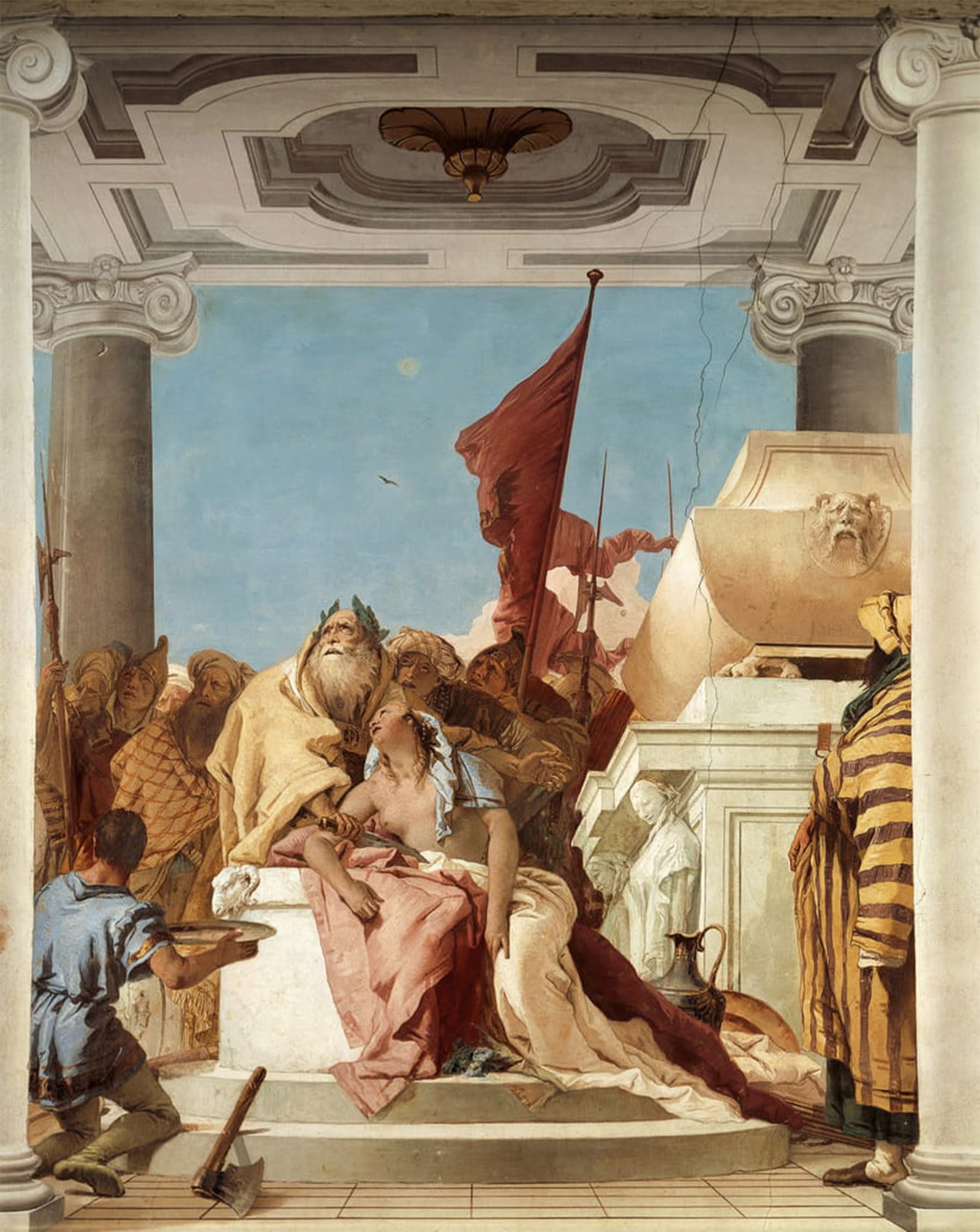 SERENDIPITP Vintage Wall Art Canvas Nordic Poster Canvas Print Picture the Sacrifice of Iphigenia by Battista Tiepolo Wall Art Poster for Home Decor 60x90cm