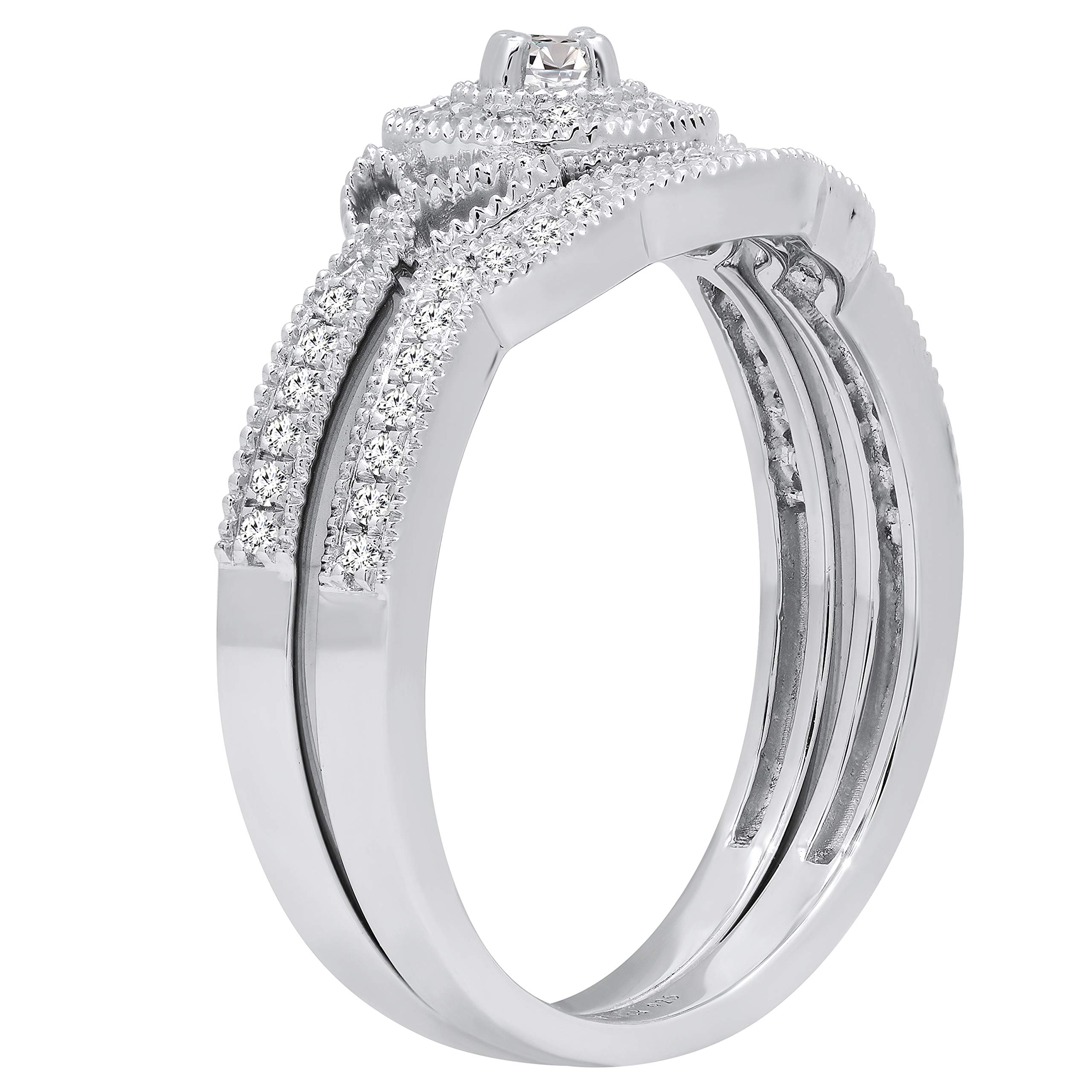 DazzlingRock Collection 10 quilates oro blanco redonda IJ diamante blanco