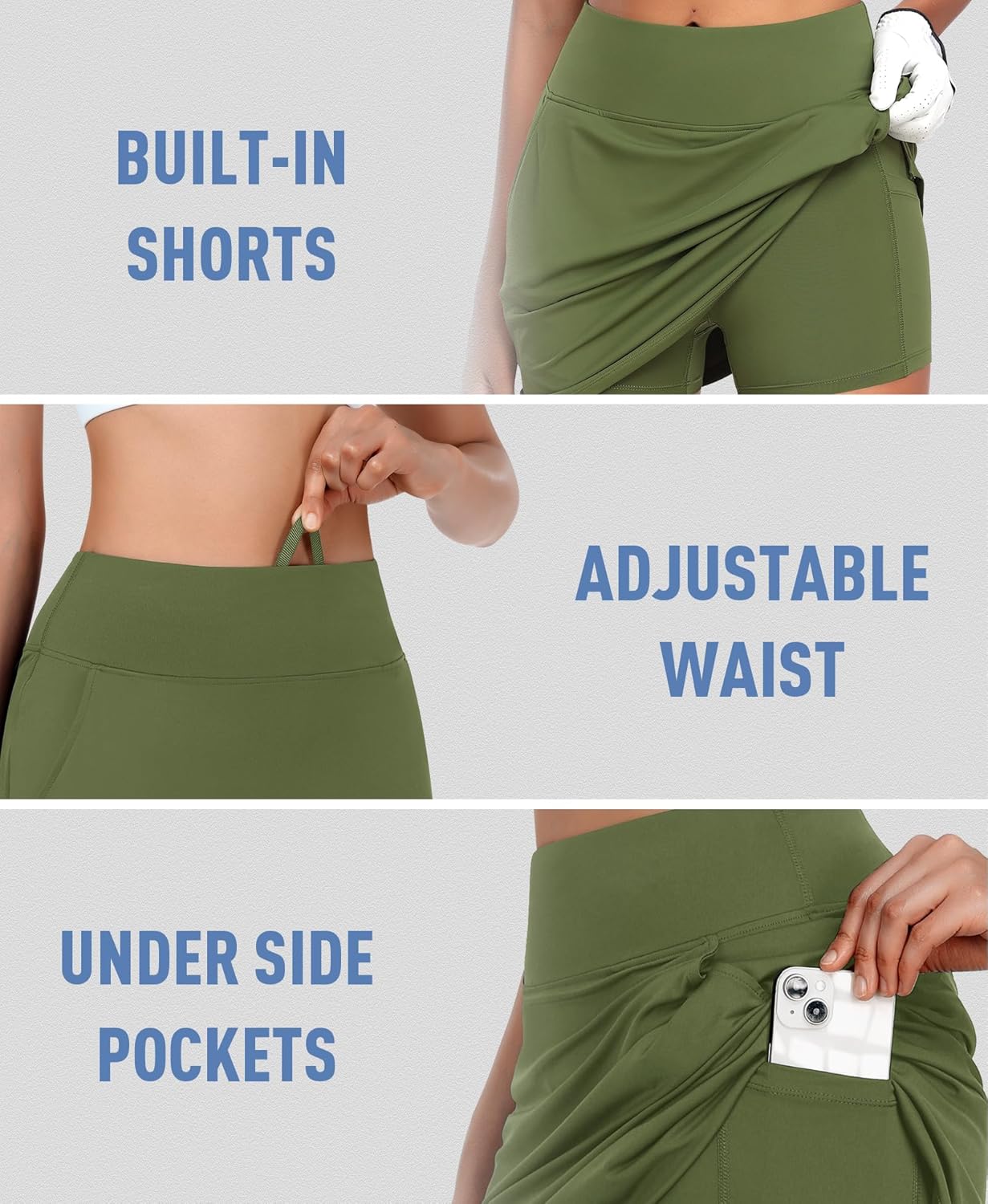 JoyGirl Womens Golf Skorts Skirts with Shorts High Waist Tennis Skirt Hiking Skirts Athletic Skorts with 7 Pockets - Image 4