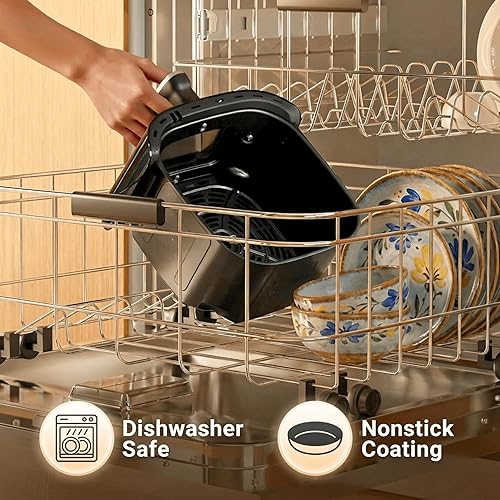 Miniatura 3 de Freidora de aire de 6.34 cuartos de galón con ventana transparente, horno freidora de aire 12 en 1, freír con aire, asar, recalentar, deshidratar,