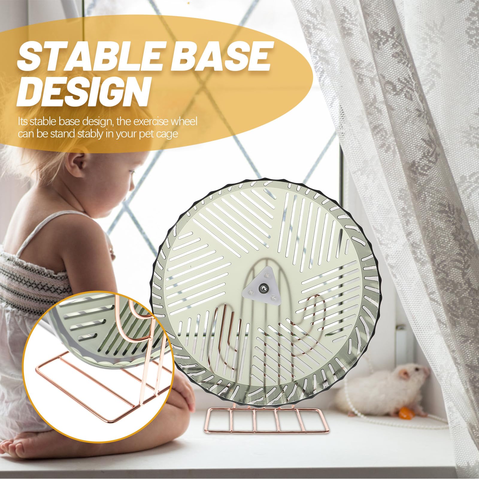 HEMOTON Mini-laufräder für Hamster, Leise, Spielzeug für Den Käfig, Laufräder für Hamster mit Ständer für Rennmäuse, Mäuse Oder Andere Kleintiere