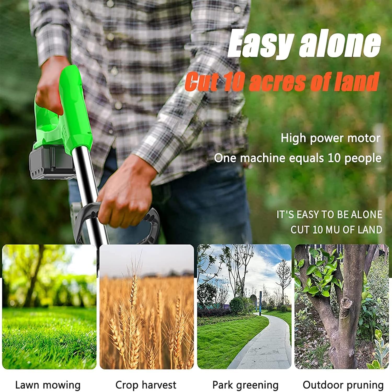 Decespugliatore elettrico da giardino, 21 V, senza fili, portatile, con 2 batterie e 3 tipi di lame, per cortile e giardino