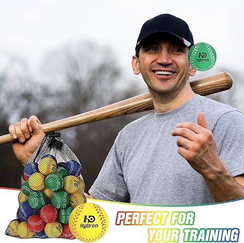 Miniatura 6 de Liliful 100 pelotas de béisbol de espuma suaves con bolsa de cordón, 1.6 pulgadas, mini pelotas de béisbol de espuma colorida para lanzar máquinas