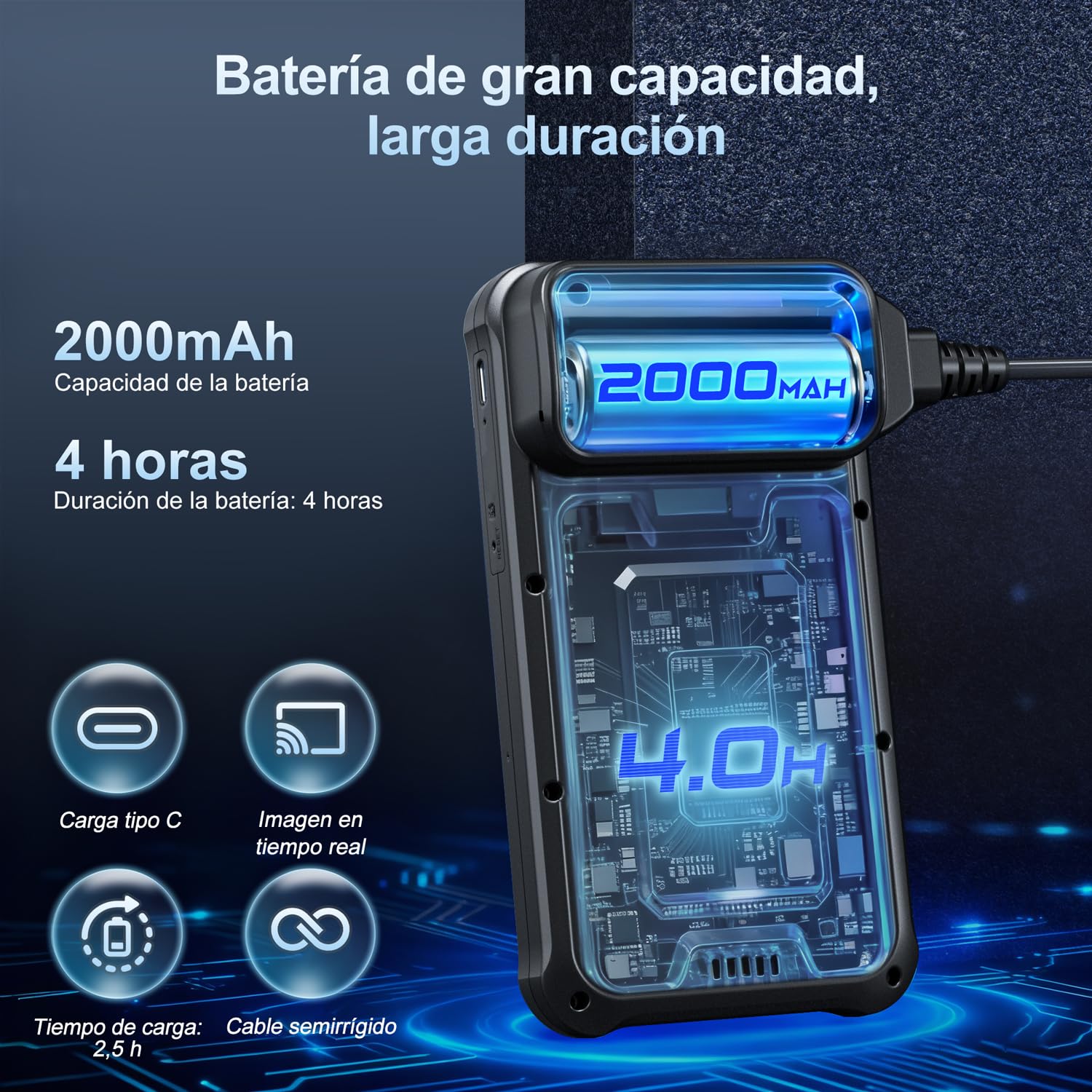 SKYBASIC Endoscopio Cámara de Inspección, 4.3" IPS 1080P HD Cámara de Inspección Boroscopio con 8 LED, Camara Inspeccion Tuberias Impermeable IP67, para Automóviles, Paredes y Desagües（20M）