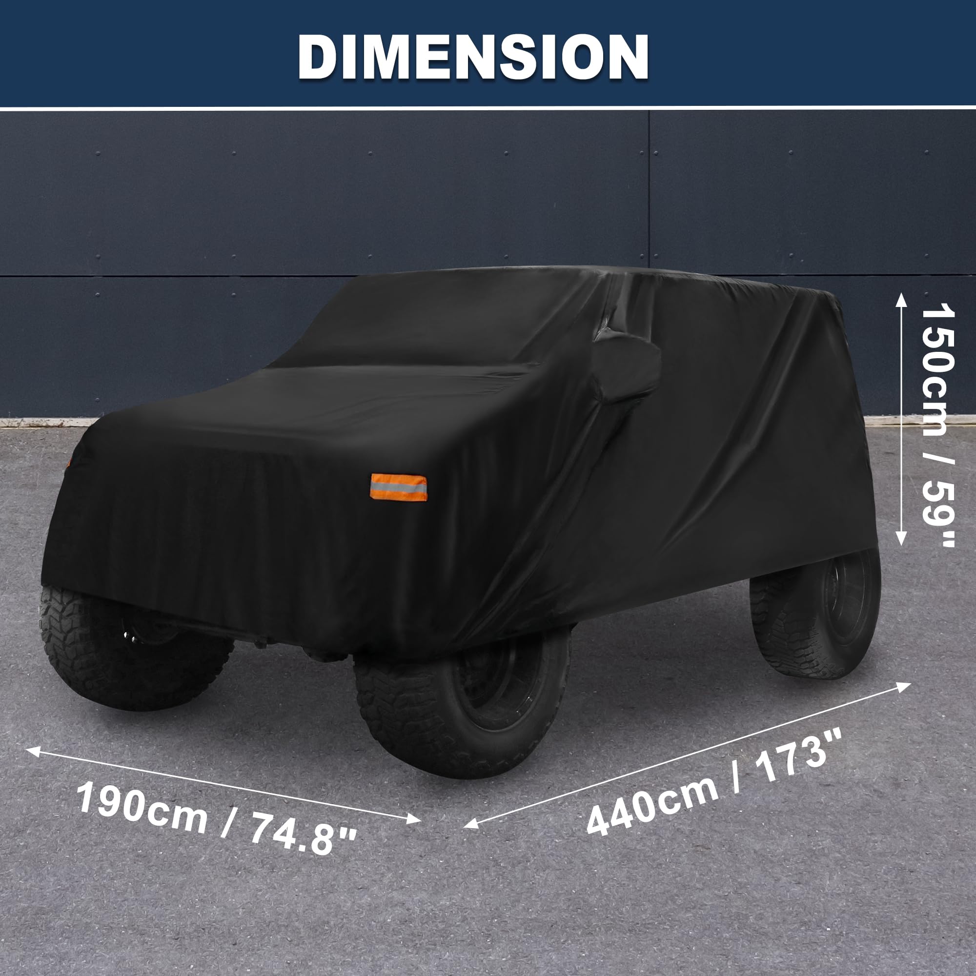 ACROPIX Aluminum Film Black Car Cover Waterproof All Weather Full Exterior Cover Rain Hail Sun Protector Car Cover — view 7