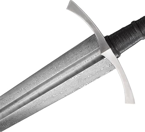 Miniatura 4 de Espada armada medieval de acero forjado a mano Apertura de acero genuino hecha a mano Funda de cuero Ideal para coleccionar, larping y exhibir