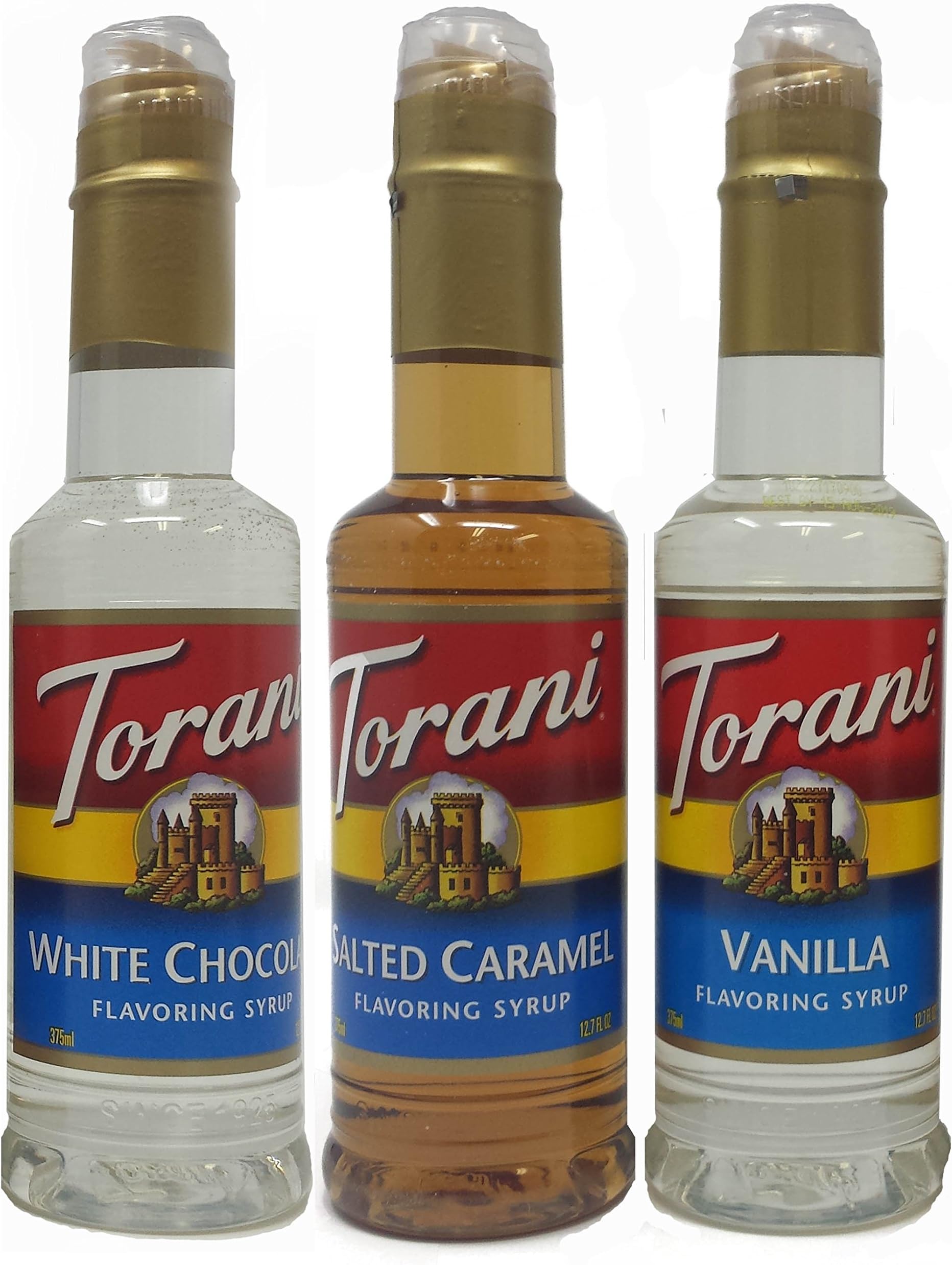 Torani Syrup 375ml (3 pack): Vanilla, Salted Caramel, and White Chocolate