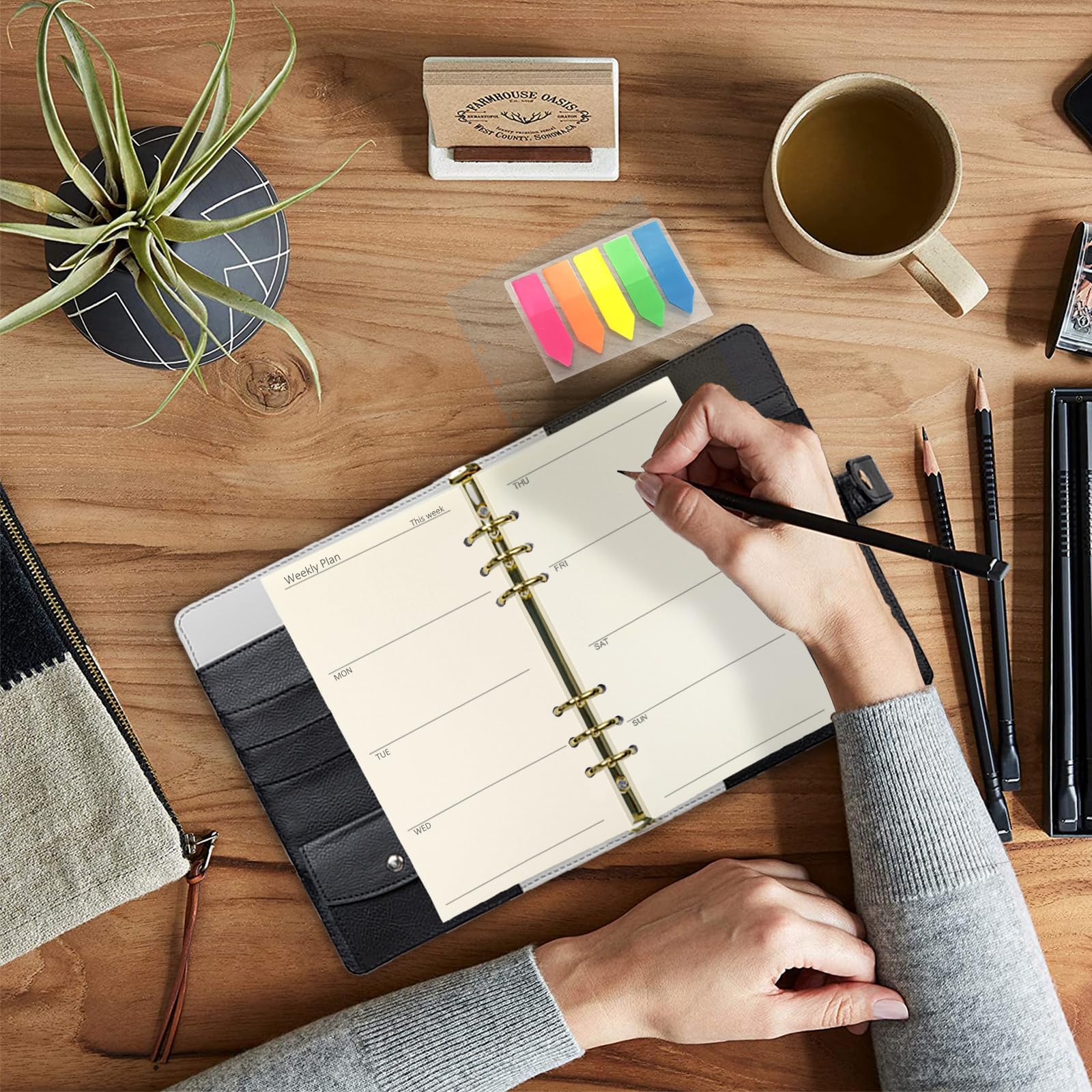 Harphia A6 6 Holes Binder Refill Value Set, 90 Sheets Loose Leaf Paper with Stickers and dividers - Image 3