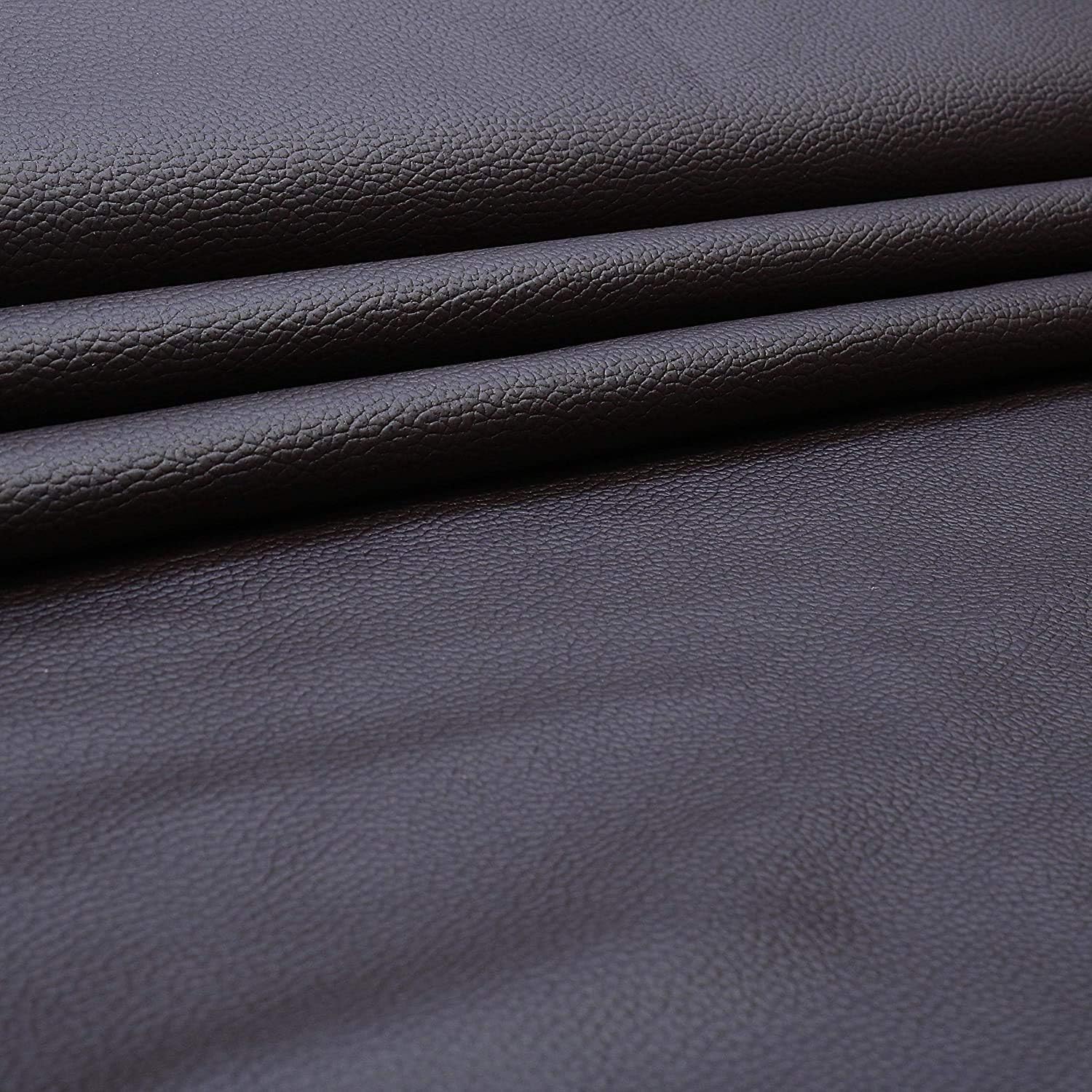 Upholstery Rexine Fabric/Artificial Leather Sheet - 140 cms Width - PU Mix, Matte Finish - 1 Meter Multiple - Color: Brown