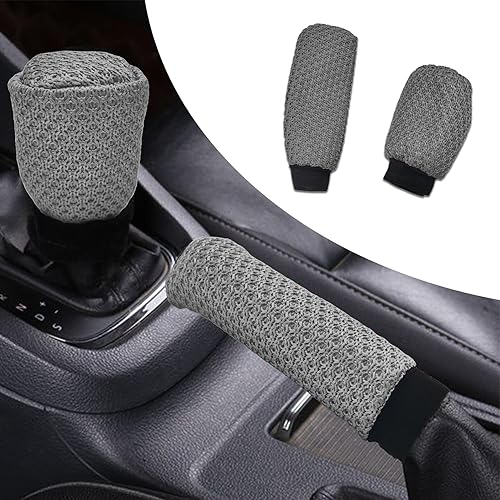 Funda para pomo de palanca de cambios y funda para freno de mano para automóvil, protector antideslizante para palanca de cambios de freno de mano,