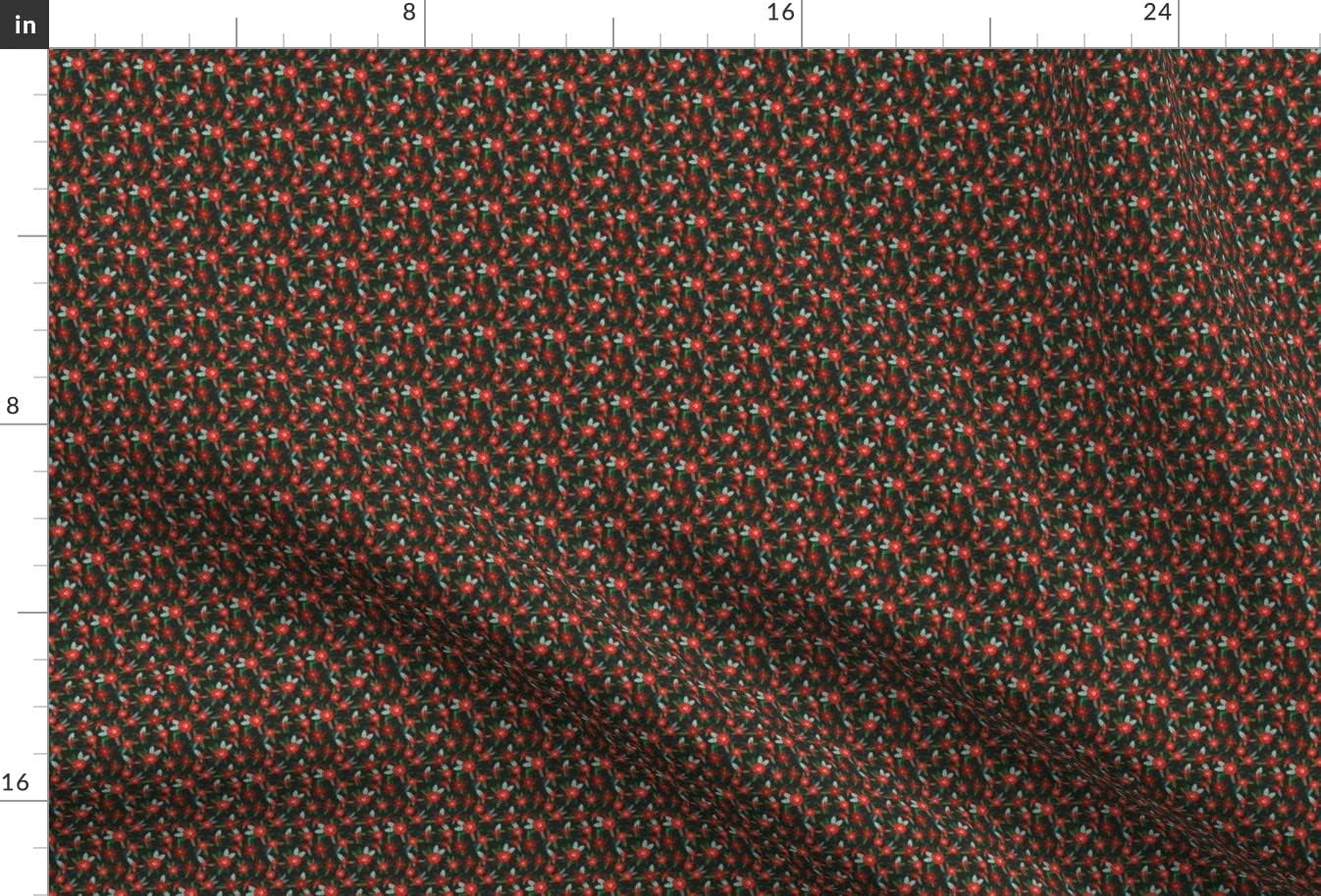 Spoonflower Fabric - Micro Christmas Florals Xmas Print Tiny Mini Floral Printed on Upholstery Velvet Fabric Fat Quarter - Upholstery Home Decor Bottomweight Apparel