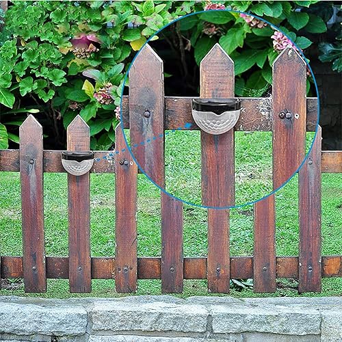 Miniatura 2 de jindaaudio Paquete de 2 luces solares para valla al aire libre, luces solares de pared blancas frías, luces solares LED para escaleras, luces