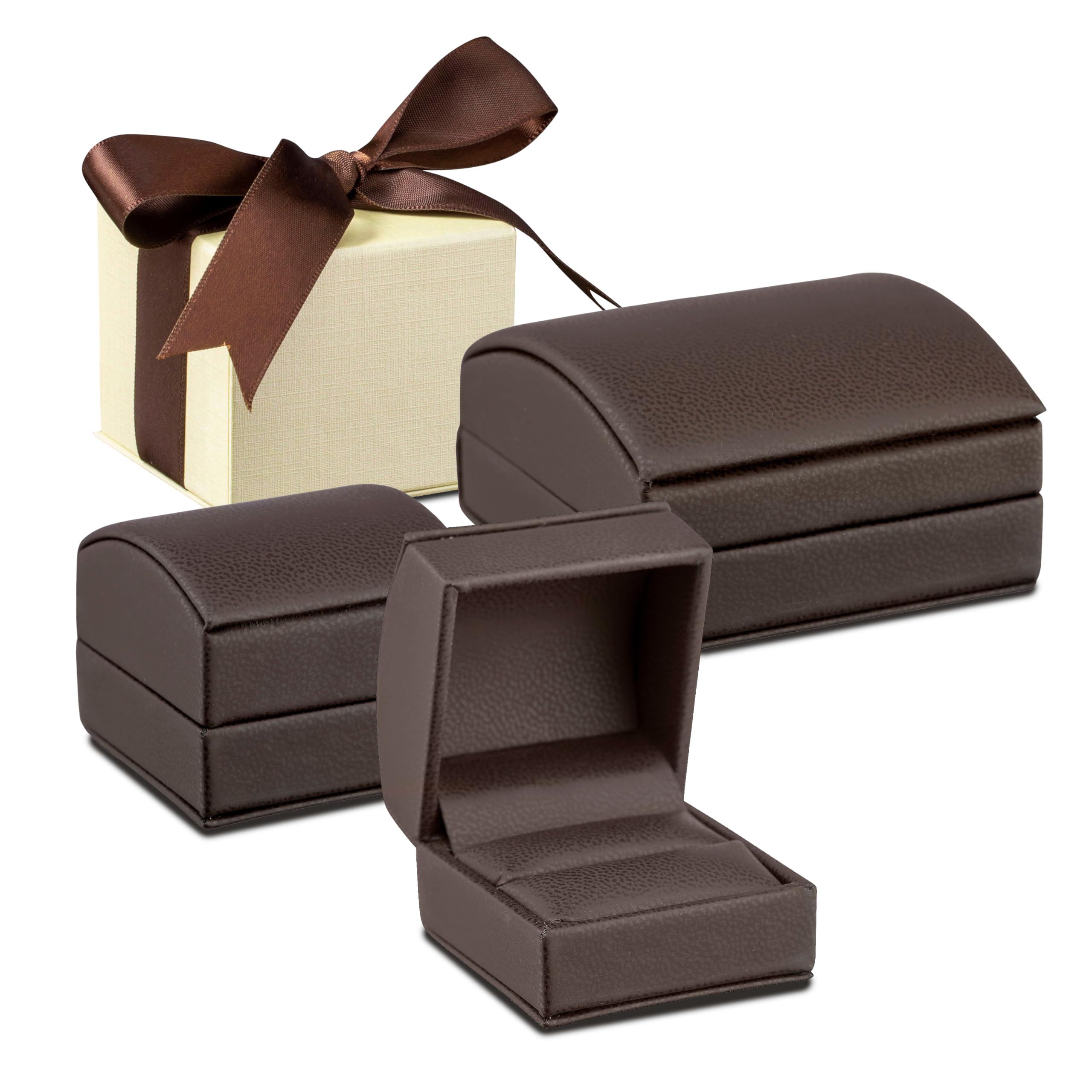 Amazon.com: ALLUREPACK Luxury Dome-Shape Leather T-Style Earring