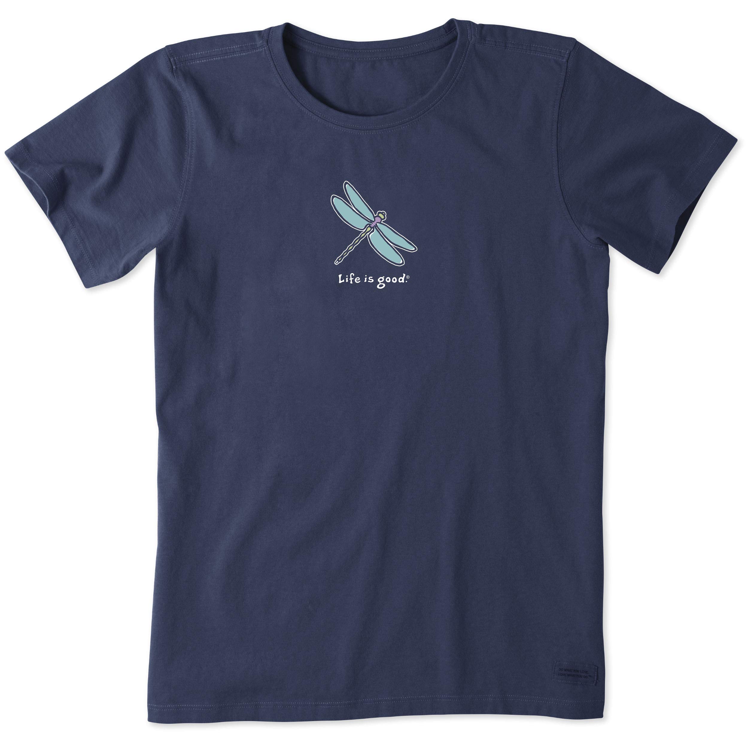 Life Is Good Women's Vintage Crusher Graphic T-Shirt Dragonfly, Darkest Blue, 3X-Large