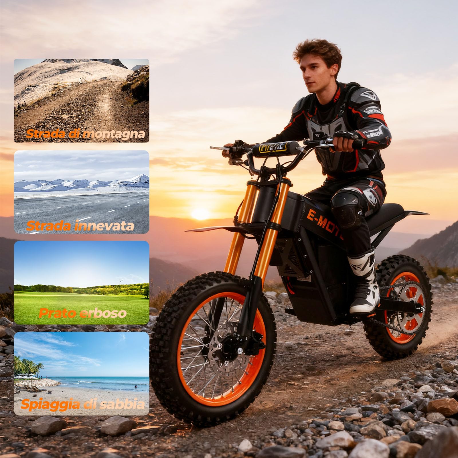 Bici Elettrica Per Adulti 14"/12", Fuoristrada Bicicletta Elettrica 48V 20,8Ah, Autonomia di 45-55km Ebike,Sospensioni e Freni Idraulici Bici Elettrica,3 Modalità di Guida Moto Elettrica Adolescenti