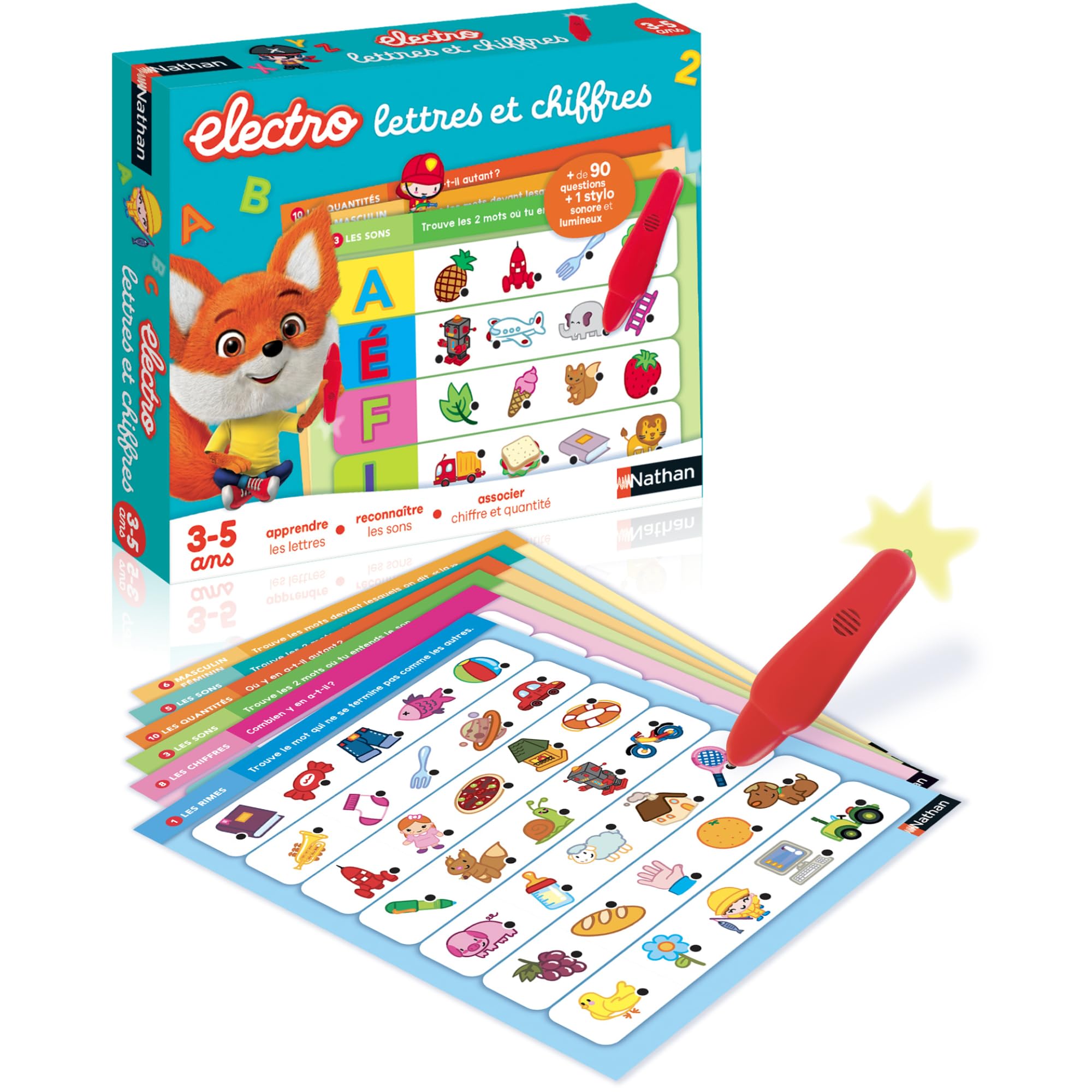 Nathan Electro Lettres et Chiffres - Jeu éducatif électronique pour enfants de 3 à 5 ans
