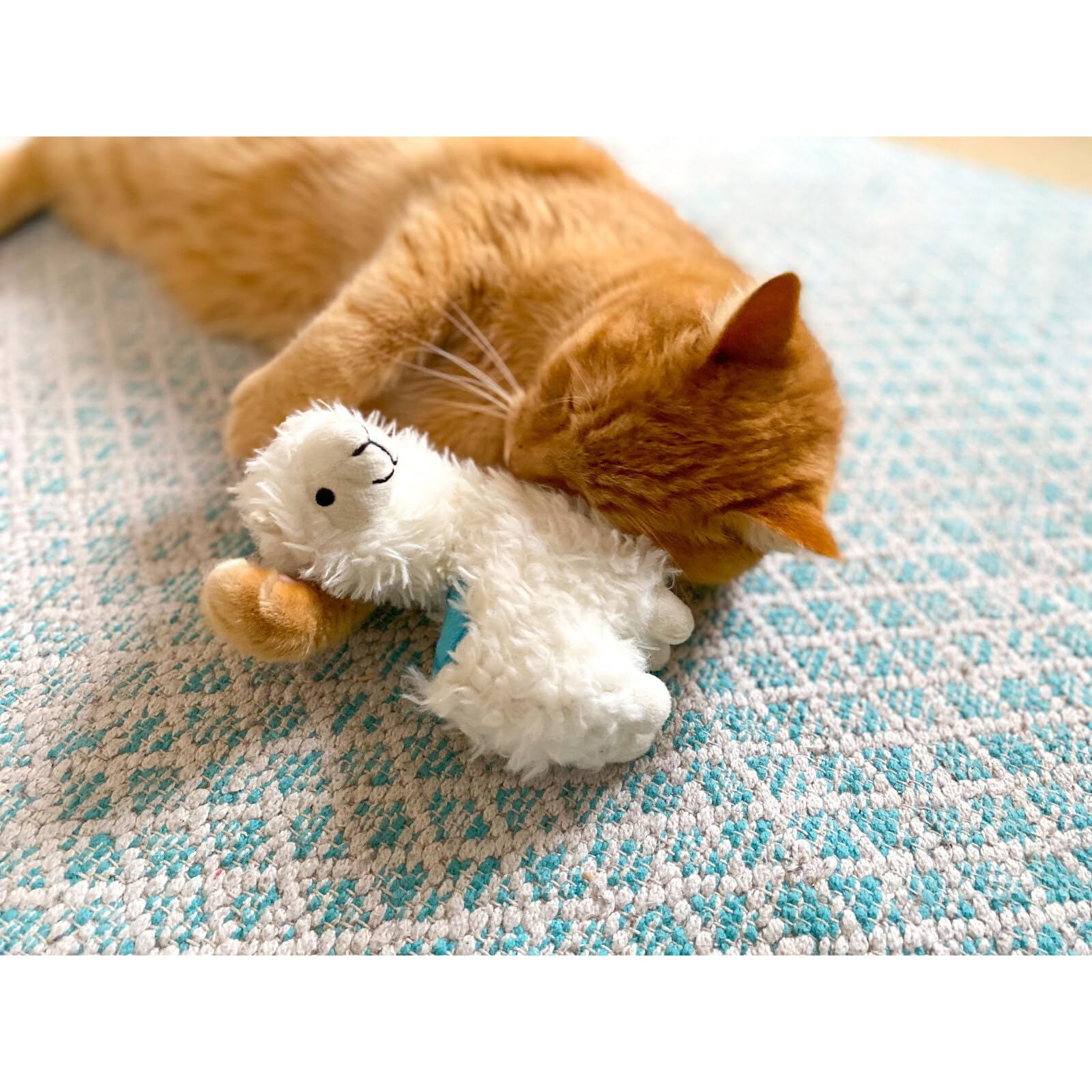 Aumüller Lama Luigi - Cuscino da gioco per gatti con valeriana
