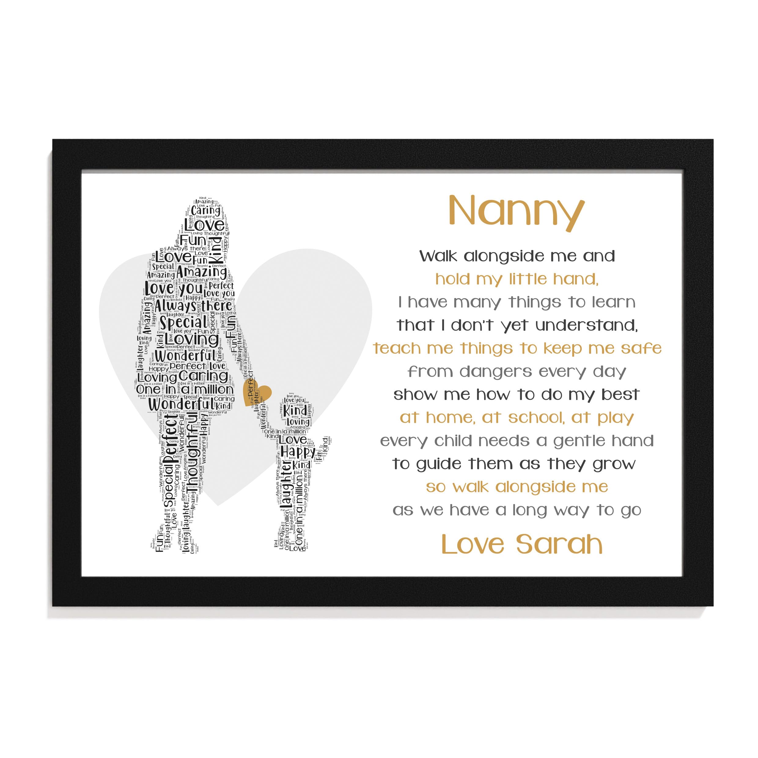 Beecreative Nanny Gifts, Personalised Nanny Gift From Grandson Granddaughter, Nanna Gifts, Birthday Christmas Mothers Day Keepsake for Nan