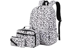 Girls Pink Cheetah Backpack with Lunchbox