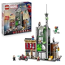 LEGO ǀ Marvel Spider-Man Contro Oscorp – Giocattolo Interattivo con Moto, 8 Minifigure tra cui Miles Morales e Green Goblin – Regalo da Collezione da Supereroi per Bambini e Fan da 10 Anni – 76324