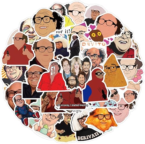 Miniatura 7 de CHVISO 53 unidades calcomanías de Danny Devito, calcomanías de meme Danny Dorito, paquete de calcomanías de Danny Devito, divertidas calcomanías de