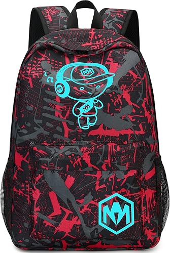 Mochila preescolar para niños y niñas, bolsas escolares para niños y niñas, bolsas escolares para jardín de infantes, Música Niño Rojo