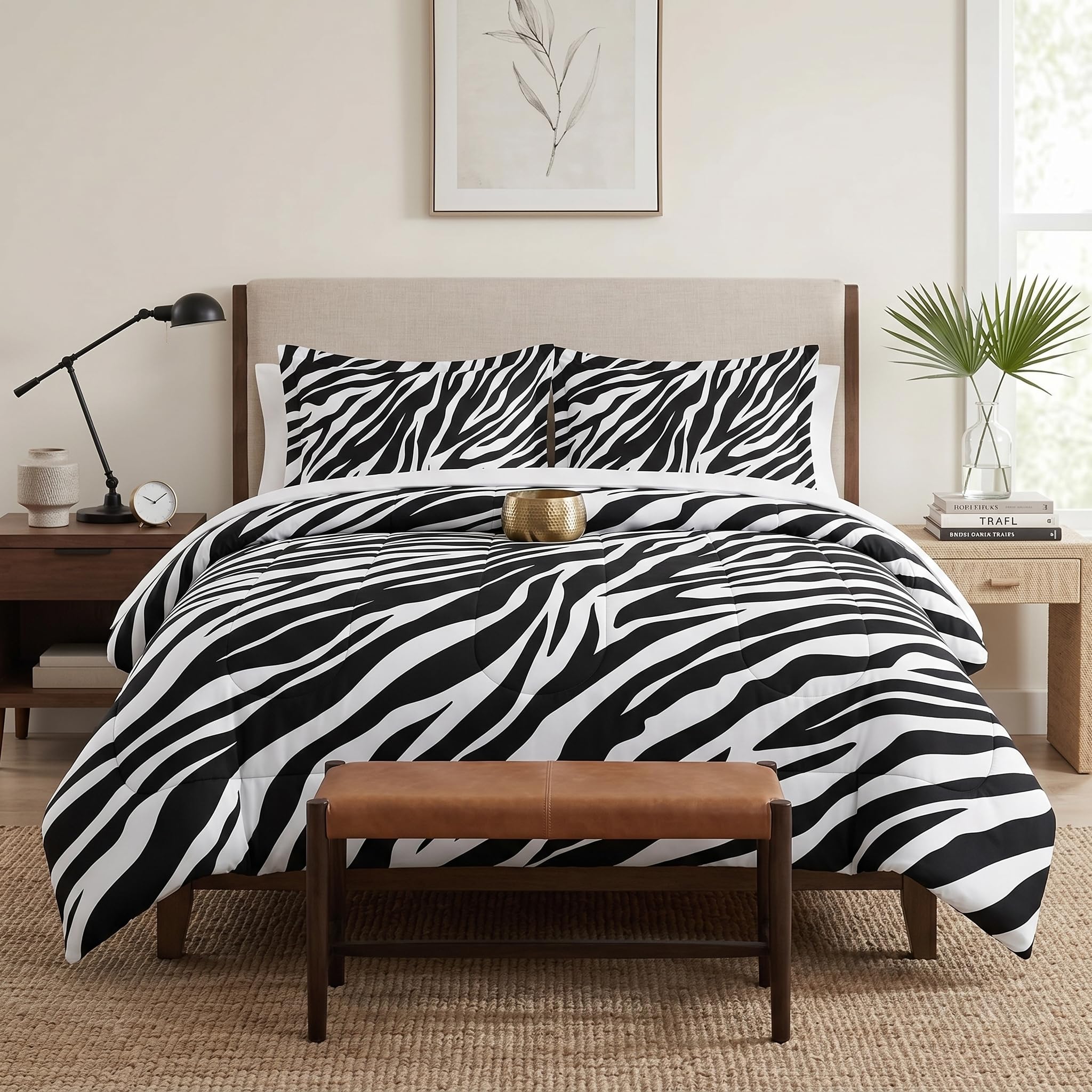 Pamnest Queen Comforter Set Zebra Stripe