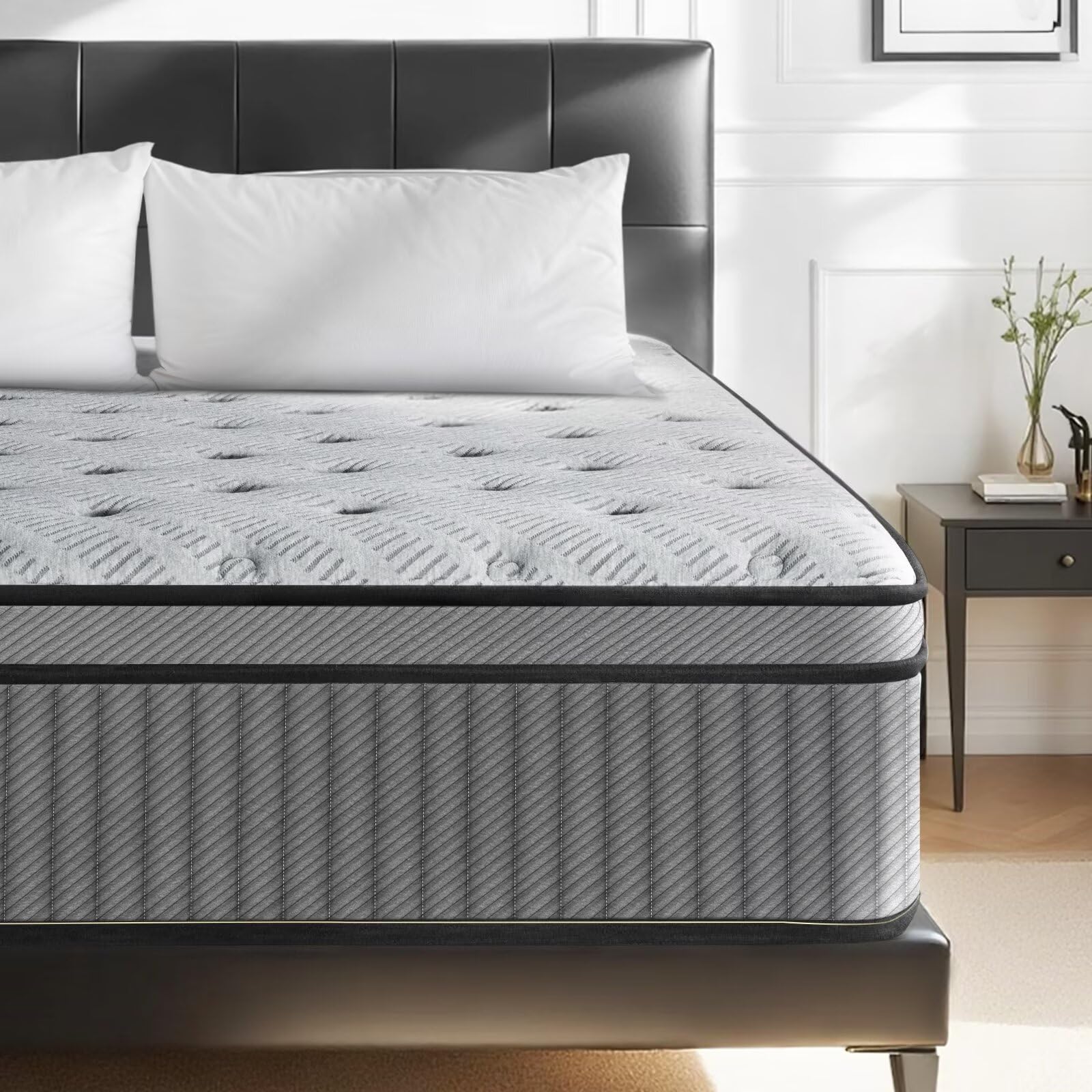 Full Mattress 14 Inch, Medium Firm Hybrid Mattress with Memory Foam for Pressure Relief & Spinal Alignment – Motion Isolating Pocket Coils, Reinforced