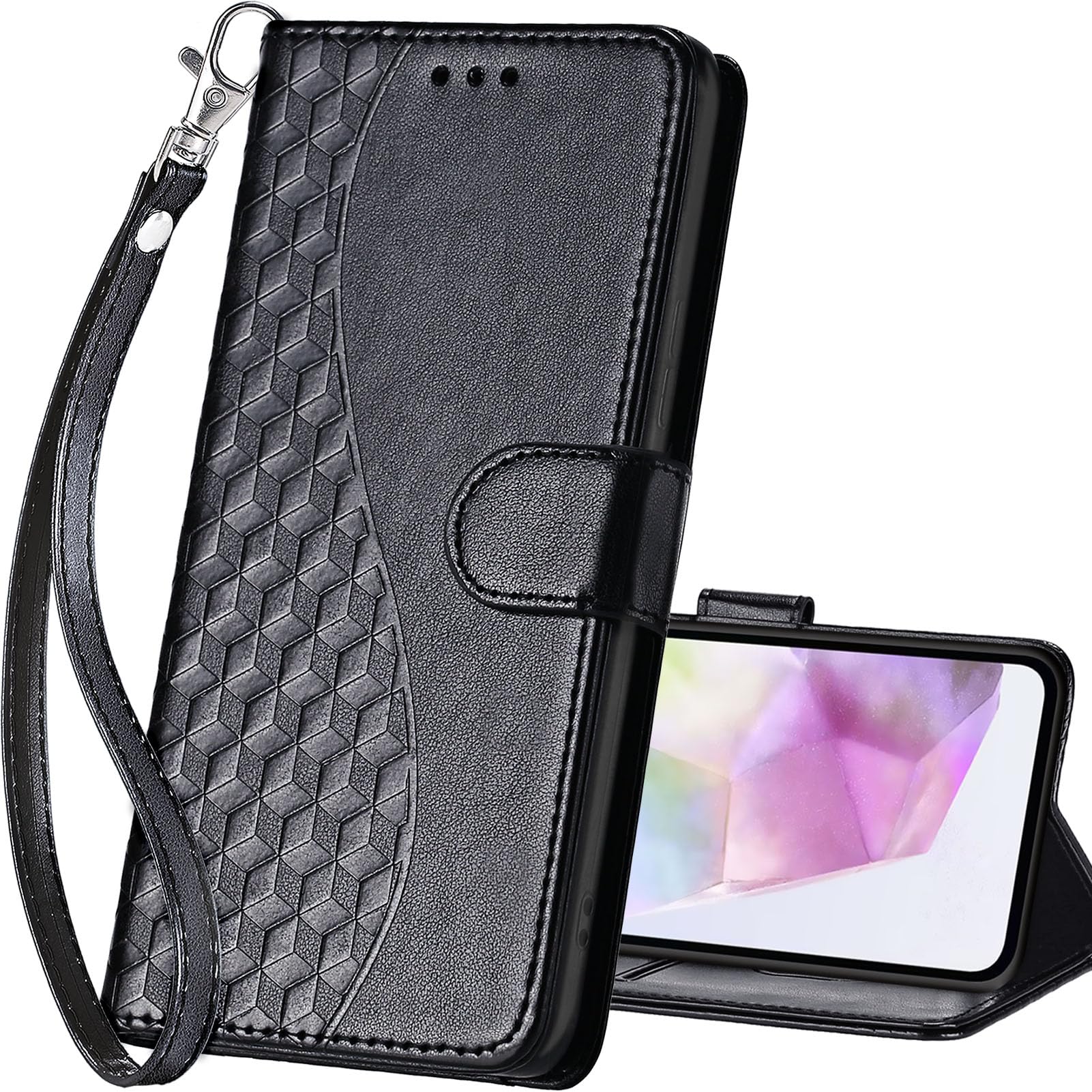 SASYMALY for Samsung Galaxy A36 5G Wallet case，Flip Folio Cover with Stand Feature for Women Men，PU Leather Phone Case Fit for Samsung Galaxy A56 5G [