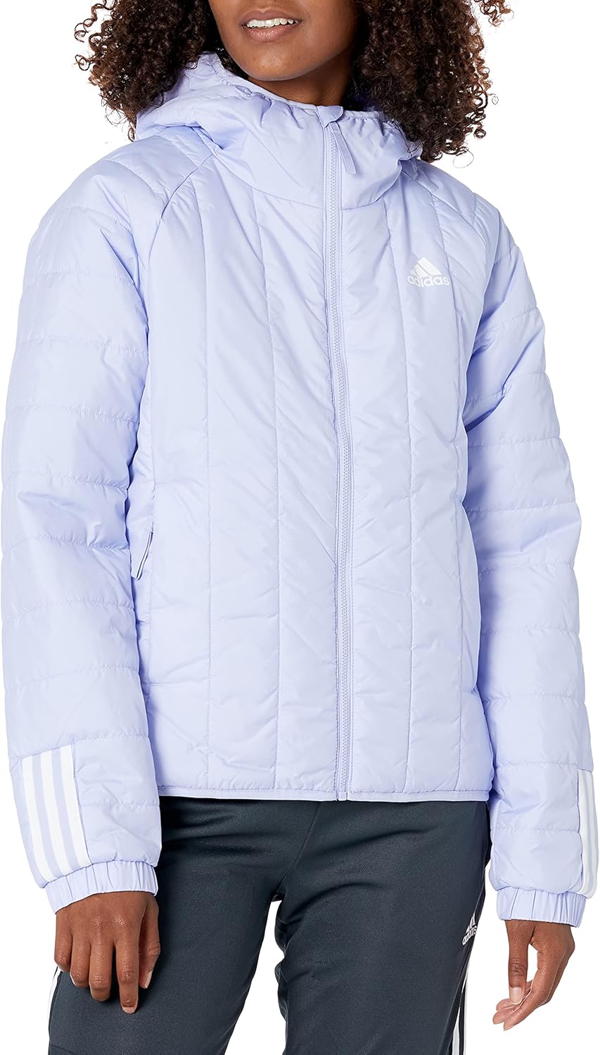 adidas womens Itavic 3-stripes Light Hooded Jacket Violet Tone X-Small - Image 4