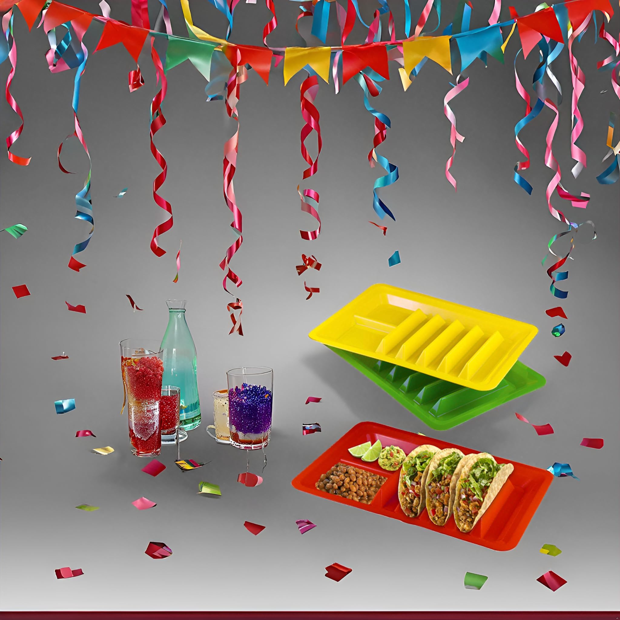 Lot De 15 Supports à Tacos Colorés - Porte-Tacos Pour Cuisson Et Présentation - Idéal Tacos, Burritos, Pancakes (Rouge/Jaune/Vert)