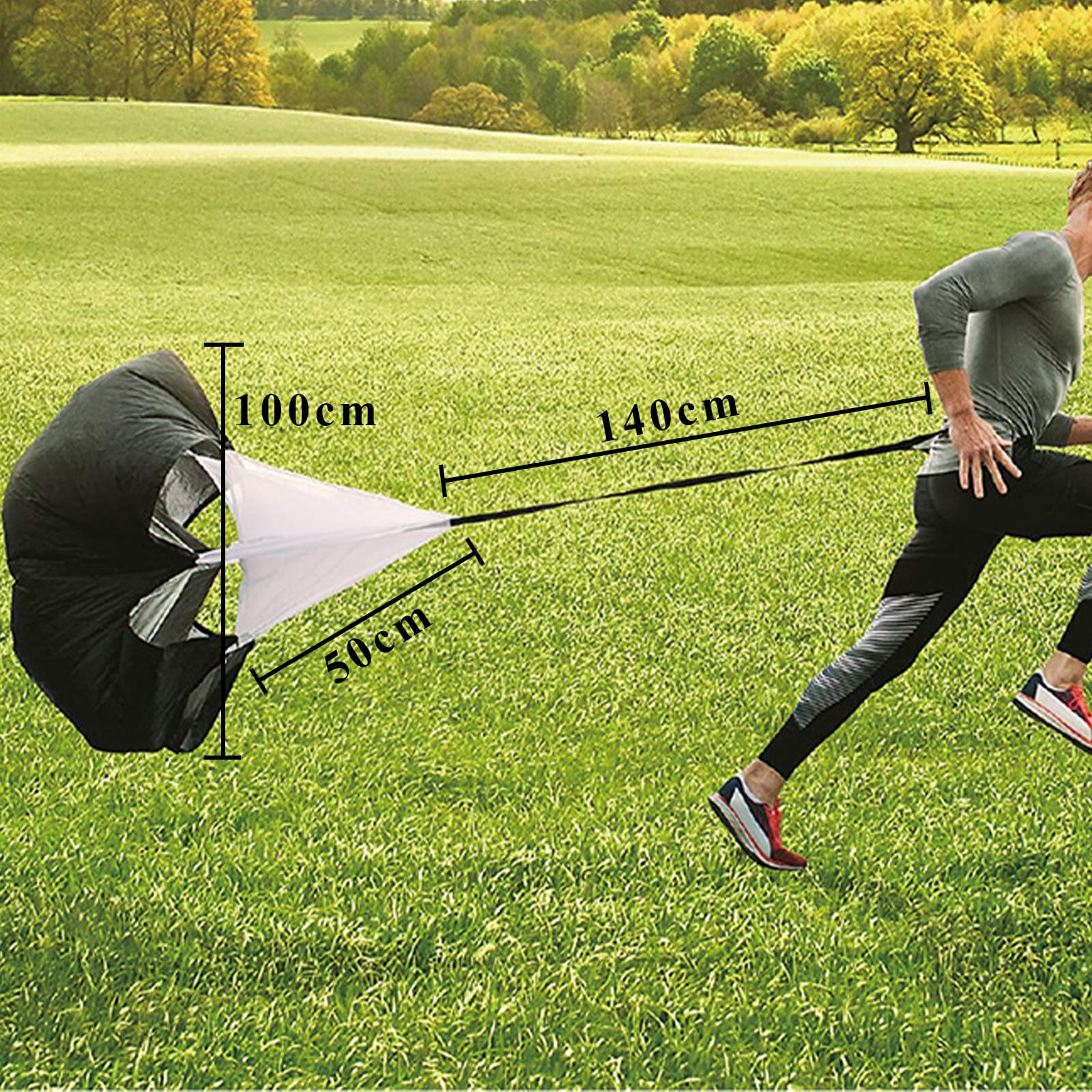 Allenamento Calcio Kit,Calcio Accessori con Scaletta Allenamento 6 m con 20 Sport Allenamento Coni- 20 Cinesini per Allenamento-4 Picchetti di Terra-1 Paracadute di Resistenza