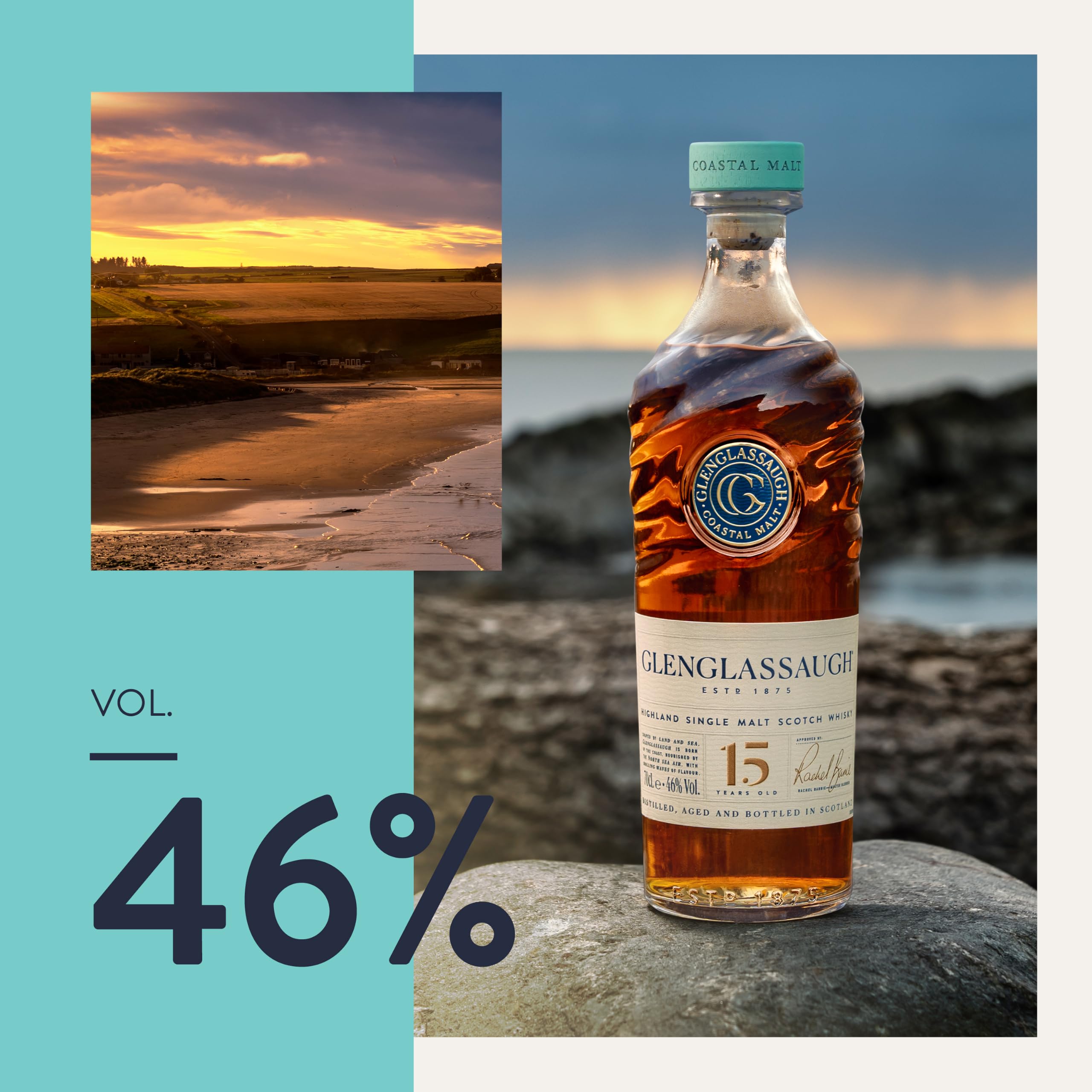 Glenglassaugh 15 Jahre - Geschenkempfehlung mit Verpackung - 0.7L/ 46% Vol.