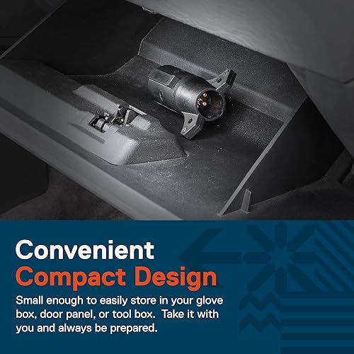 Miniatura 5 de ONLINE LED STORE Adaptador de remolque redondo de 7 vías a 6 vías terminales de cobre niquelado carcasa de nailon resistente diseño compacto