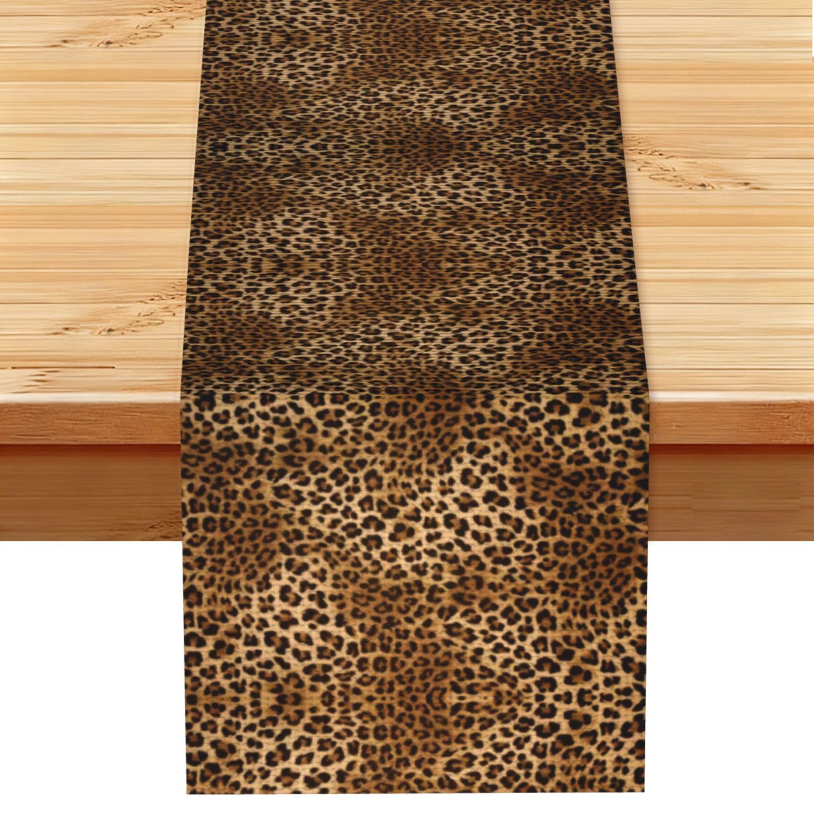 Cute Leopard Linen Feel Table Runner Wedding Party Home Decoration