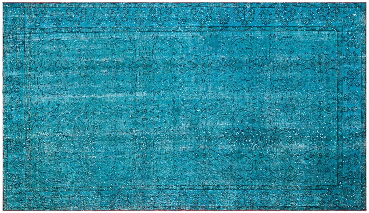 Tapis vintage turc fait à la main bleu pour grand salon chaleureux
