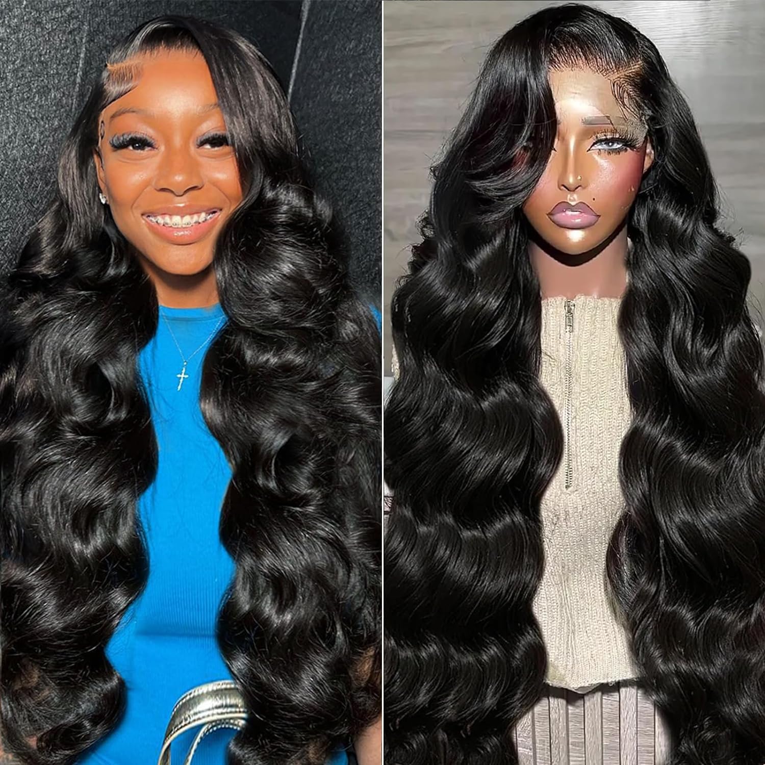 13x6 Lace Front Wigs Human Hair Pre Plucked 250 Density wear and go glueless wigs human hair Body Wave HD Lace Frontal Human Hair Wigs for Black Women 28 Inch