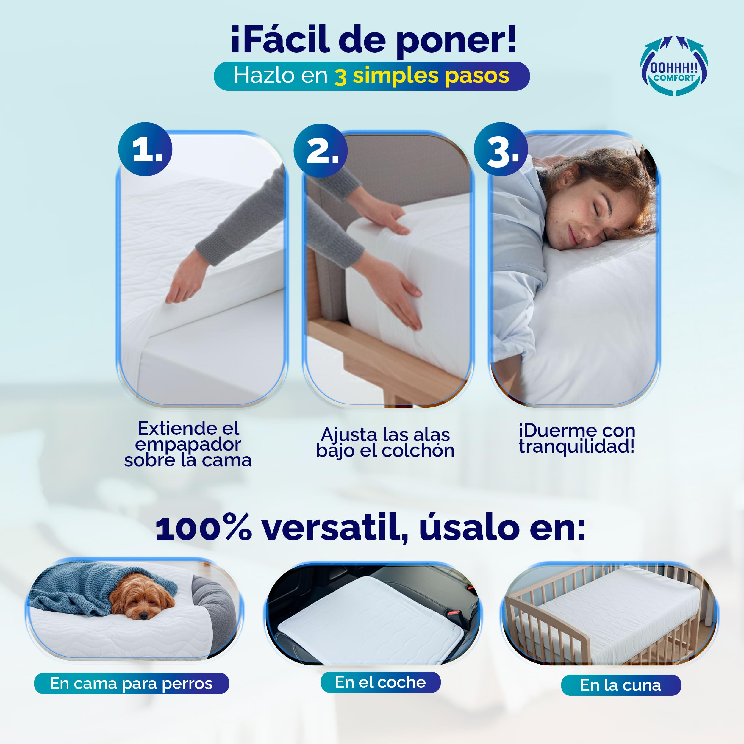 Empapadores Cama Adultos Lavables con Alas 50cm – Pack 2 – 90x85cm Reutilizable Impermeable – Protector Colchón Incontinencia Personas Mayores – Silencioso Oeko-Tex