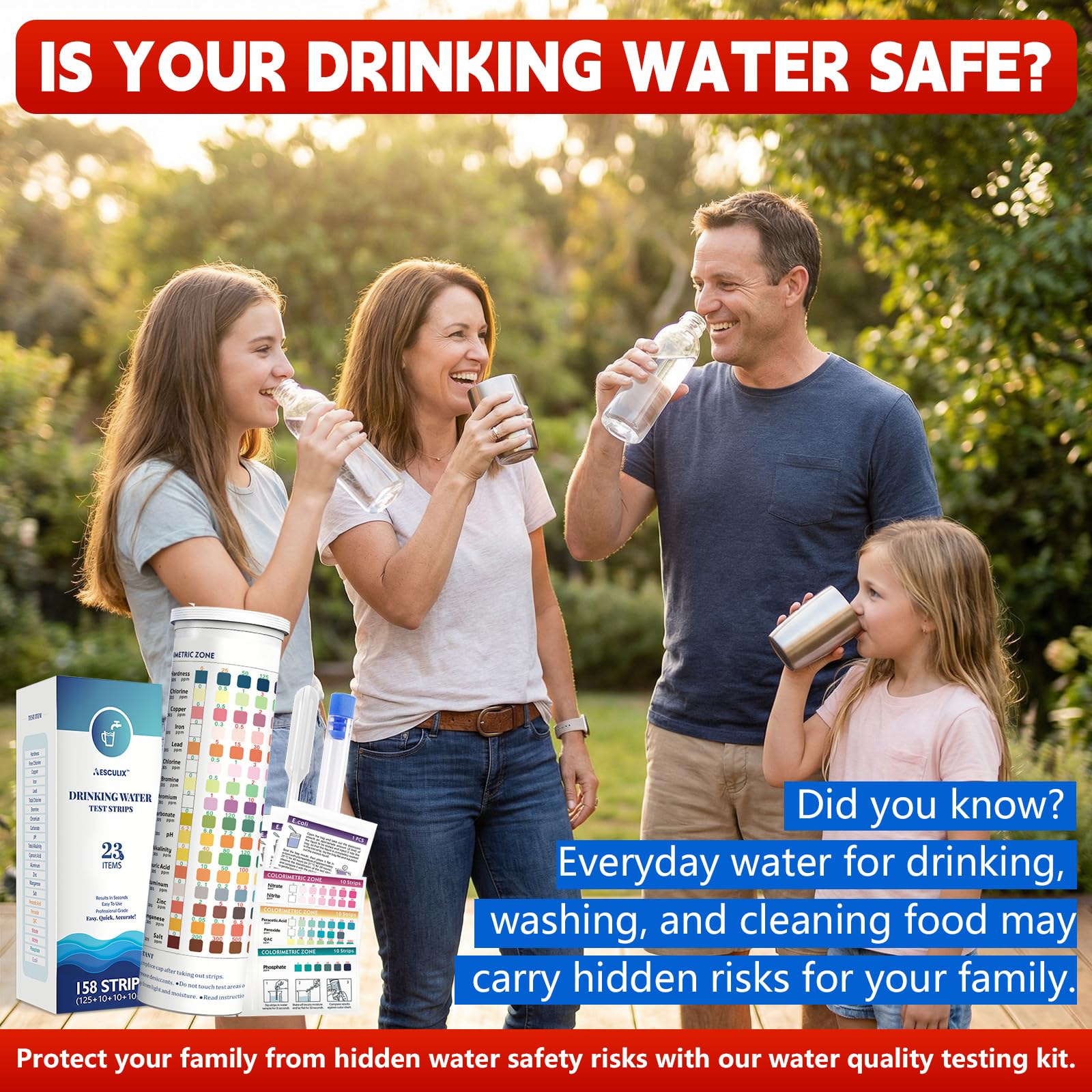 All-New 23 in 1 Drinking Water Testing Kit 158 Strips,Well Water Testing Kit & Water Test Strip for House Water for Hardness，Chlorine,Copper,Iron,Lead,pH and More - image 7