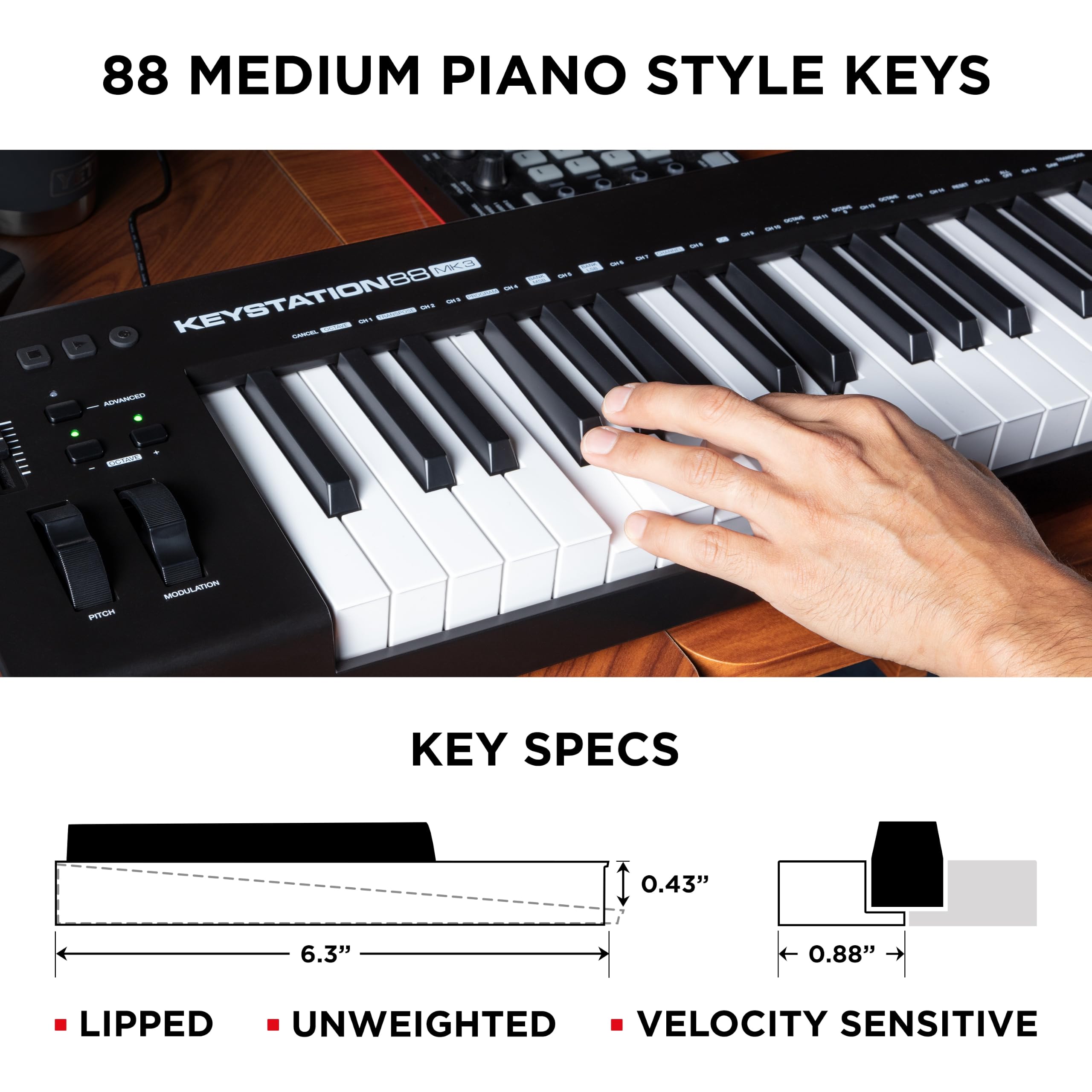 M-Audio Keystation 88 MK3 – 88 Key Semi Weighted MIDI Keyboard