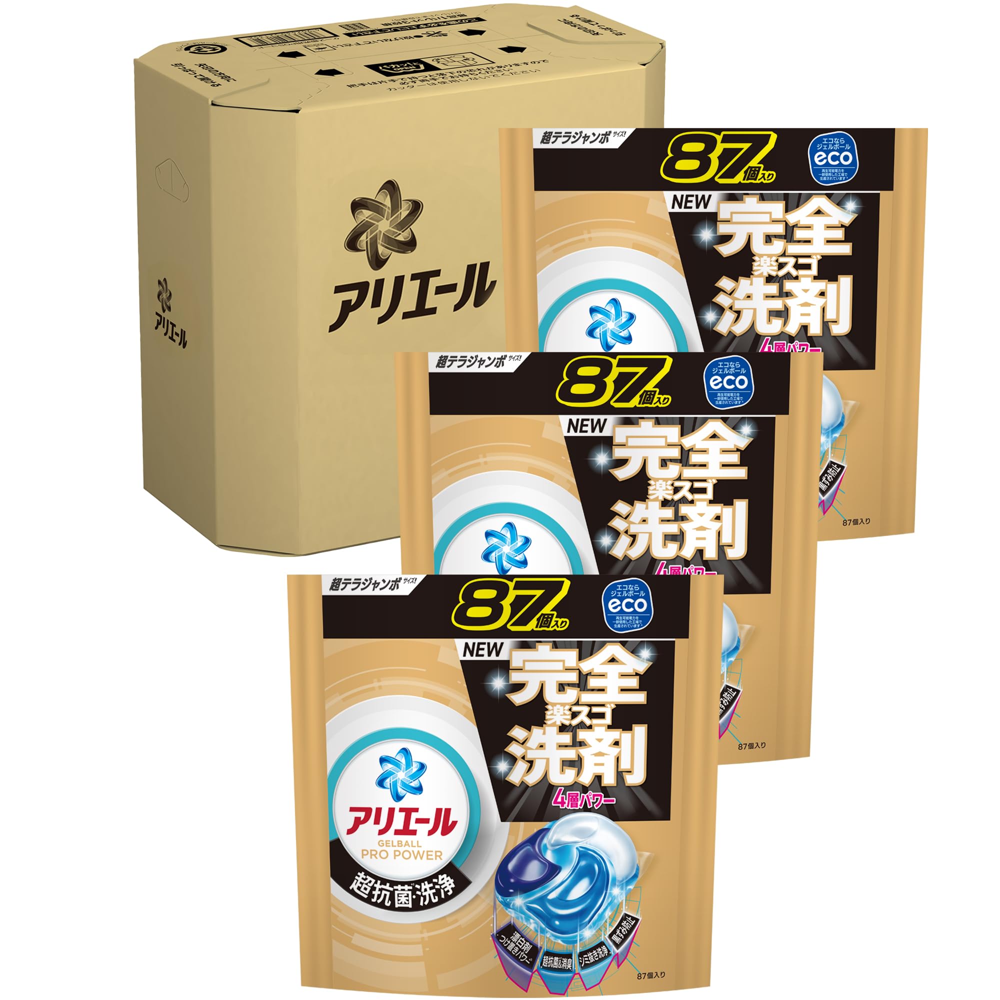 Amazon.co.jp: アリエール 洗濯洗剤 ジェルボール プロ パワー