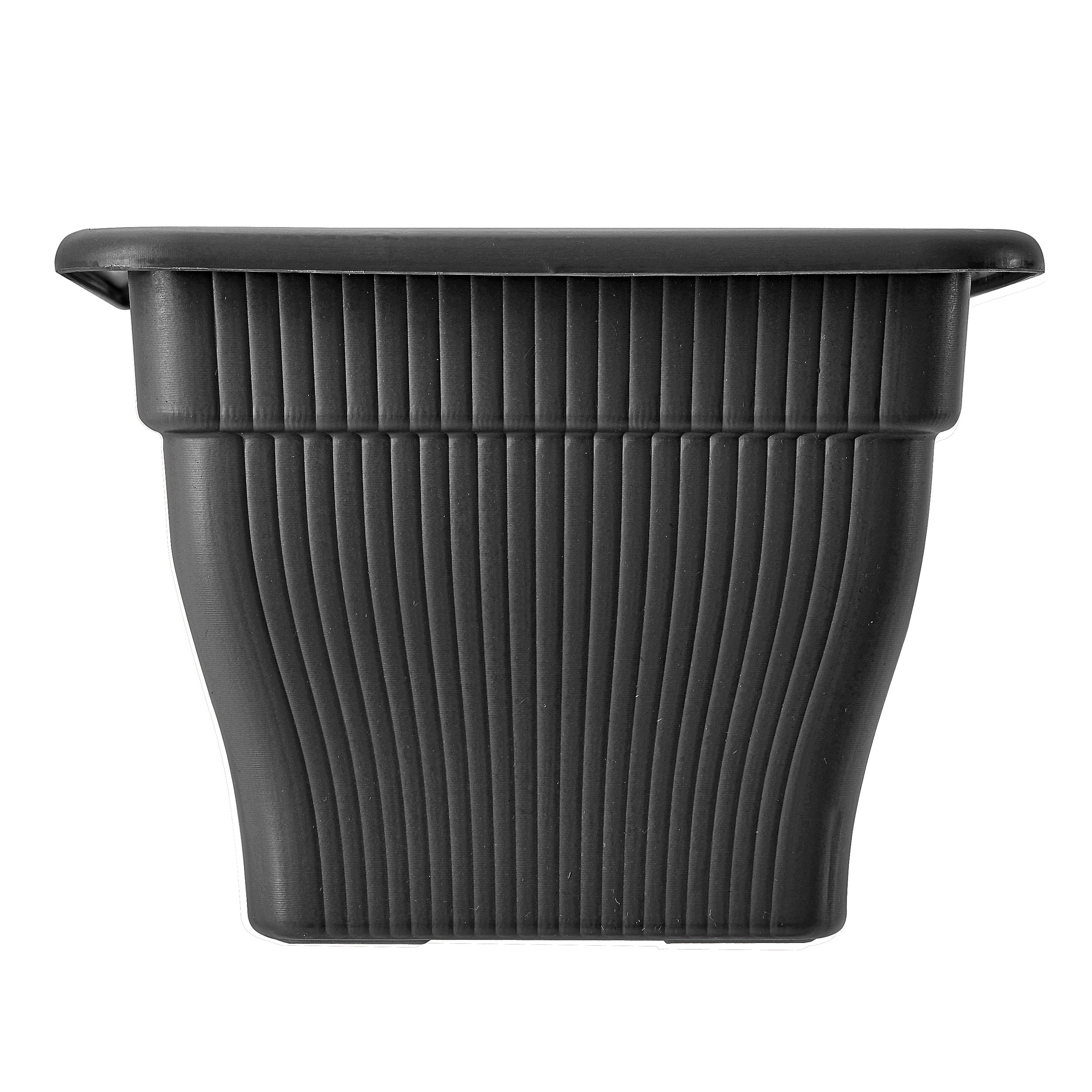 2 x skrzynka balkonowa 100 cm, skrzynka na kwiaty ze zbiornikiem wody, antracytowa, 25 l, skrzynka na kwiaty, odporna na warunki atmosferyczne, z wkładką, długa skrzynka balkonowa do ogrodu i na