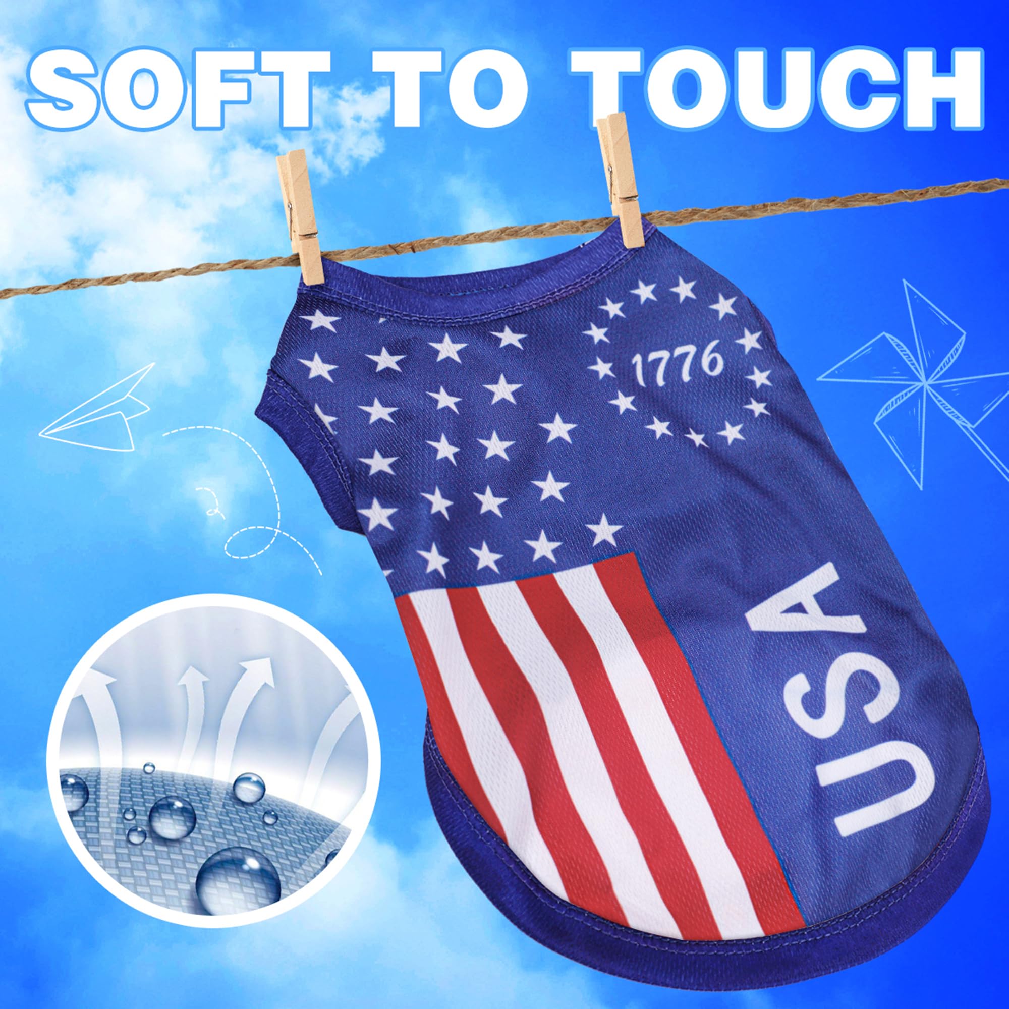 Hundeweste Mit US-Flagge – Atmungsaktives Tanktop Für Kleine Bis Mittelgroße Hunde
